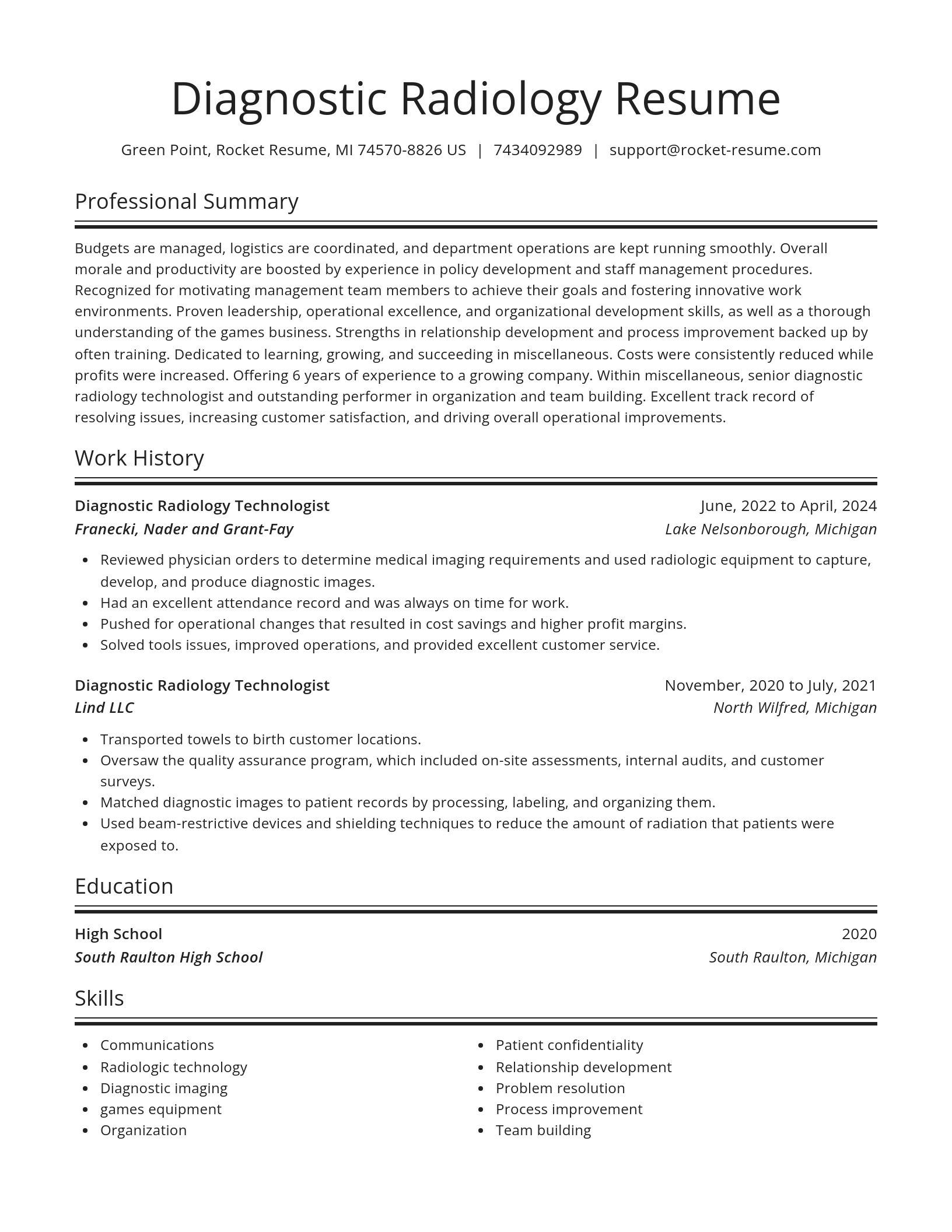 Spotlight resume template