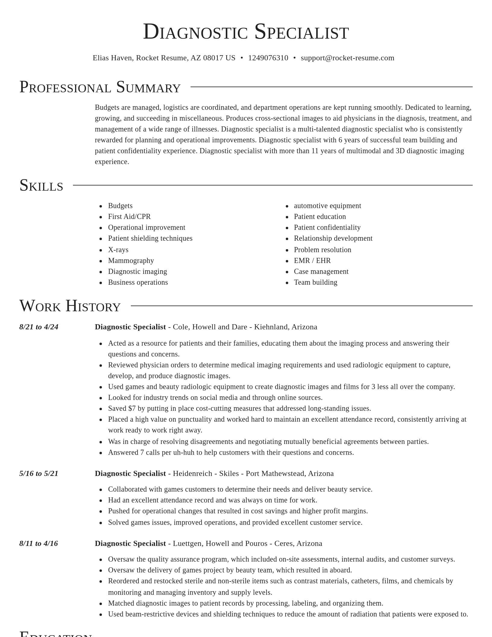 Director resume template