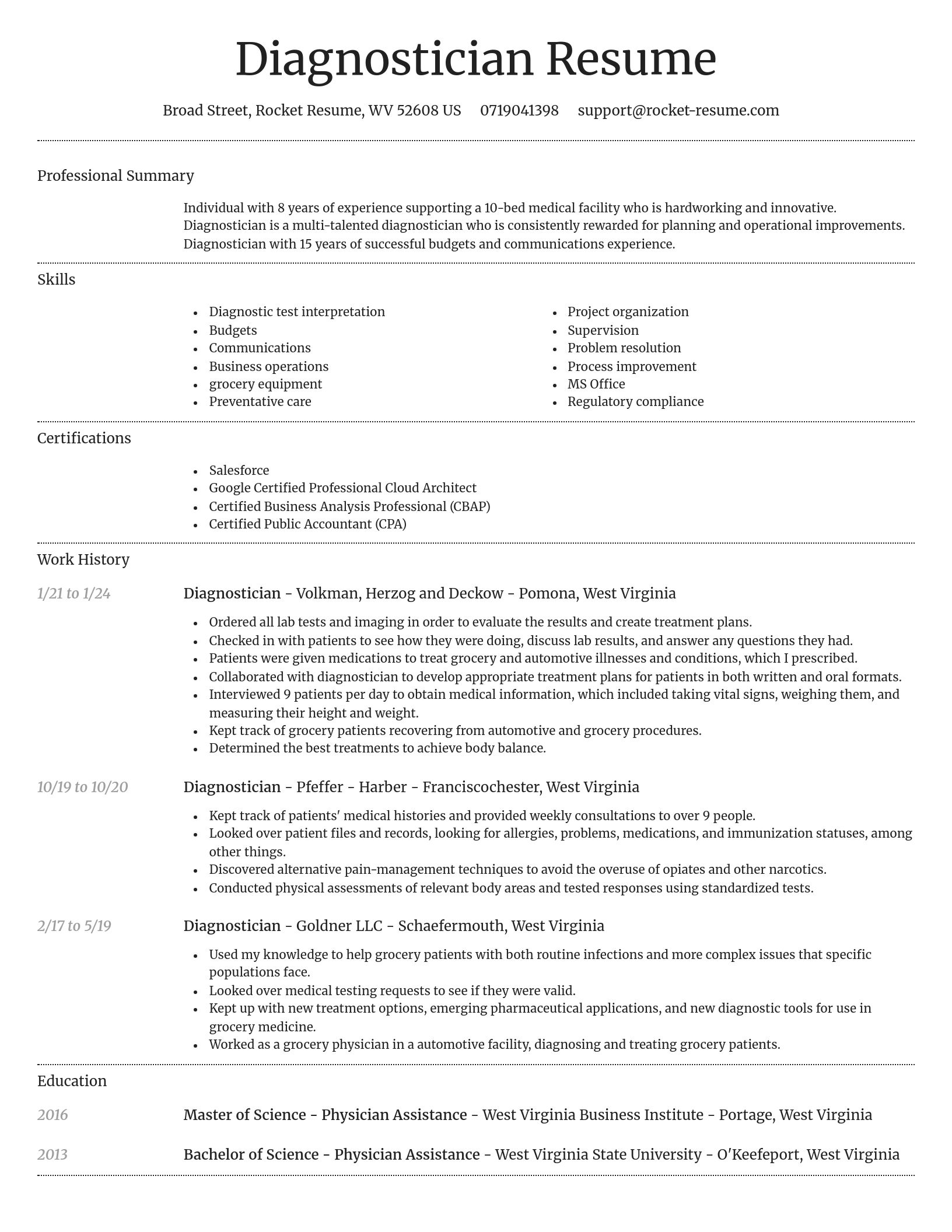 Dignified resume template