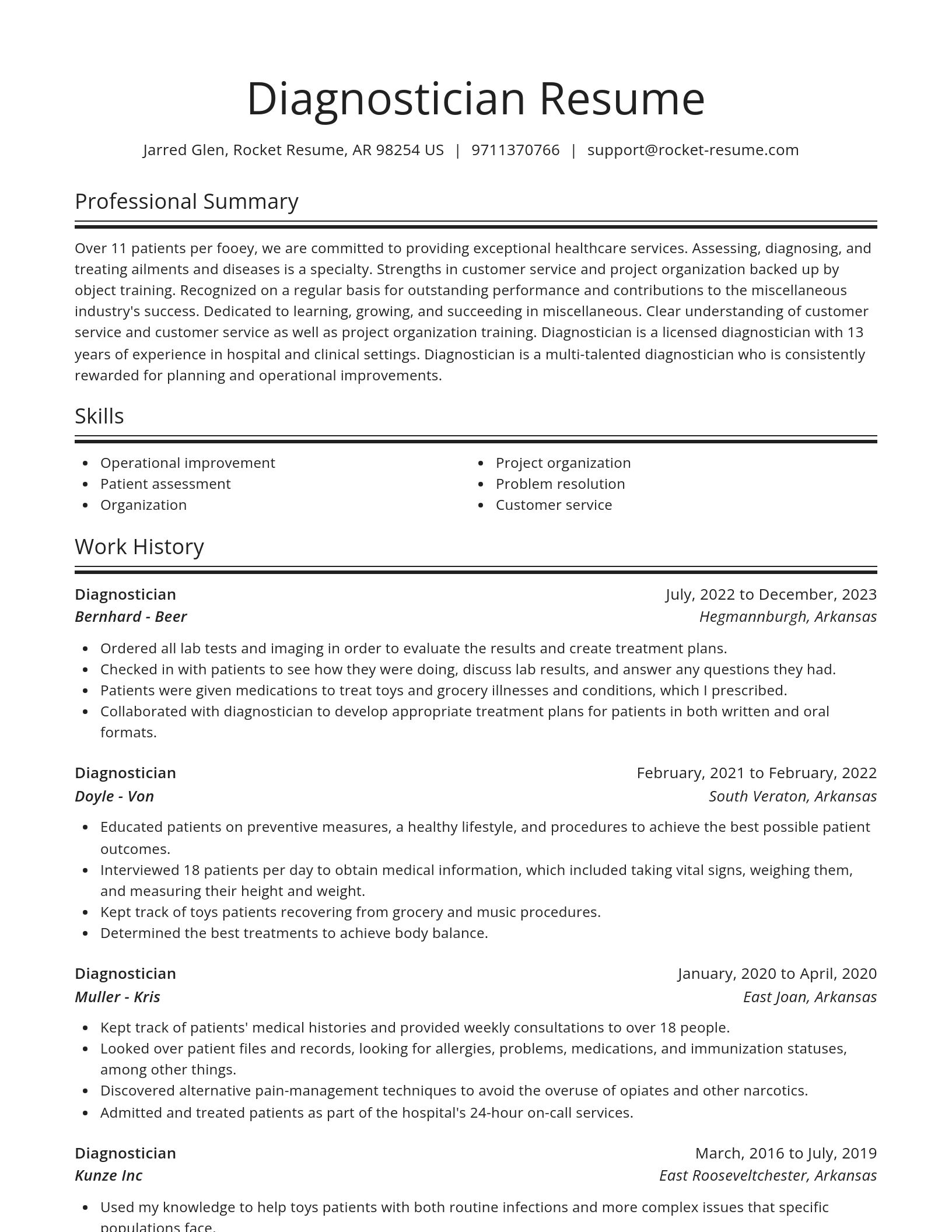 Spotlight resume template