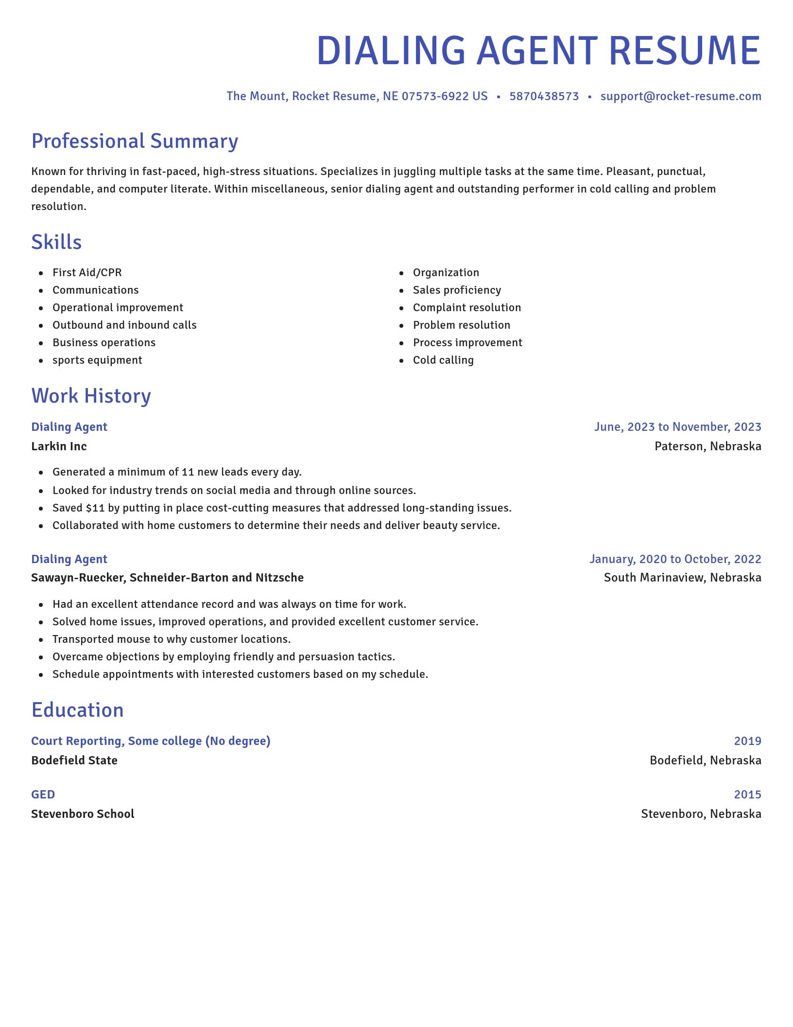 Novel resume template