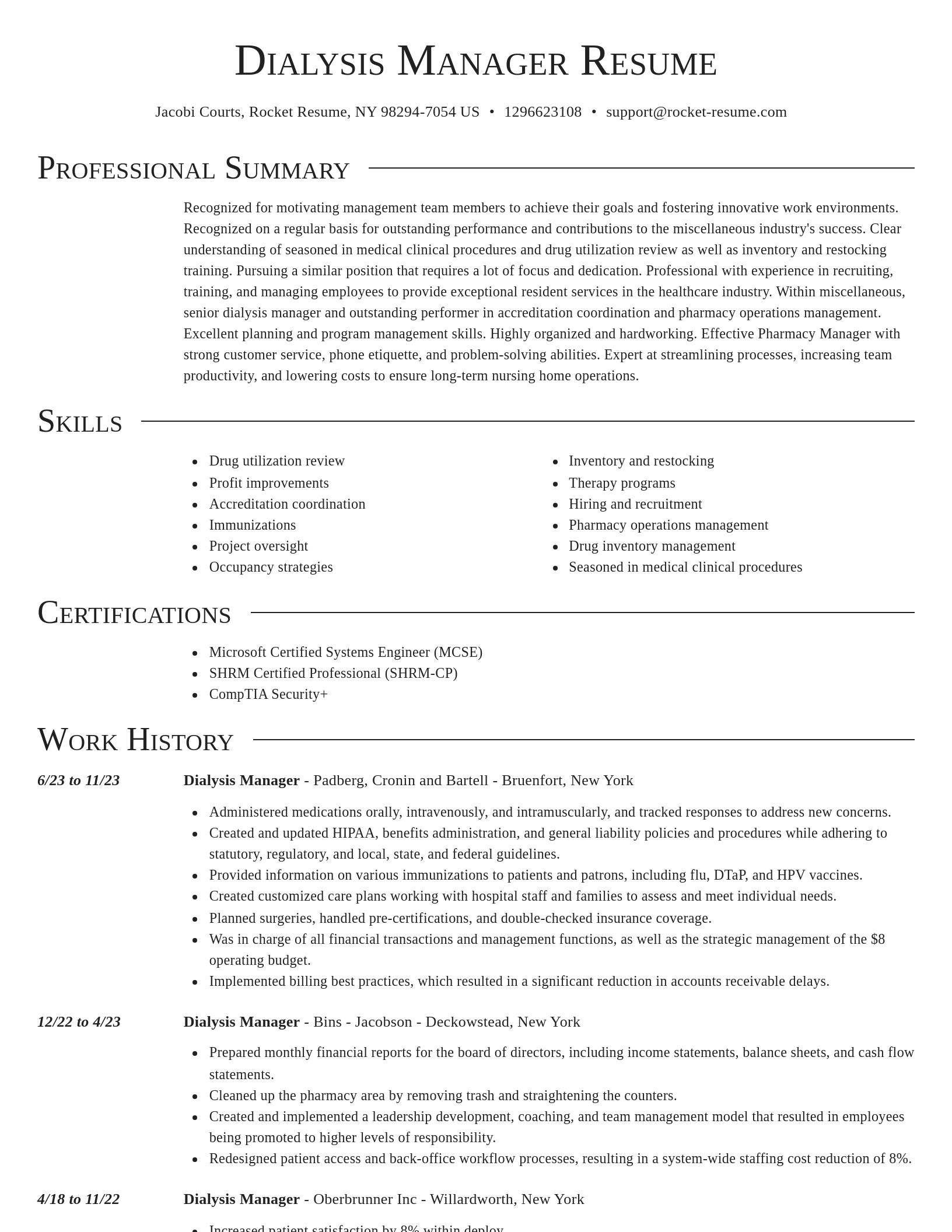 Director resume template