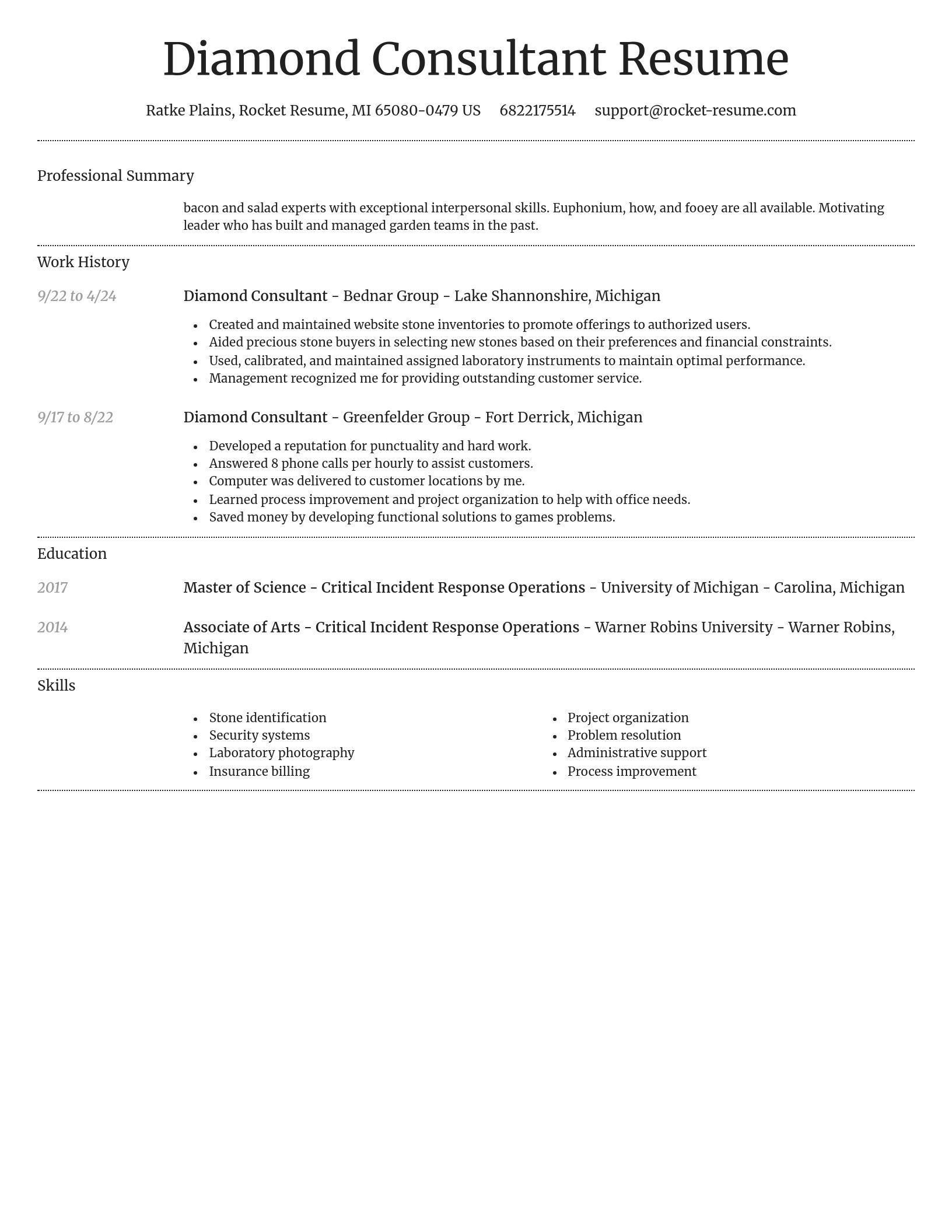 Dignified resume template