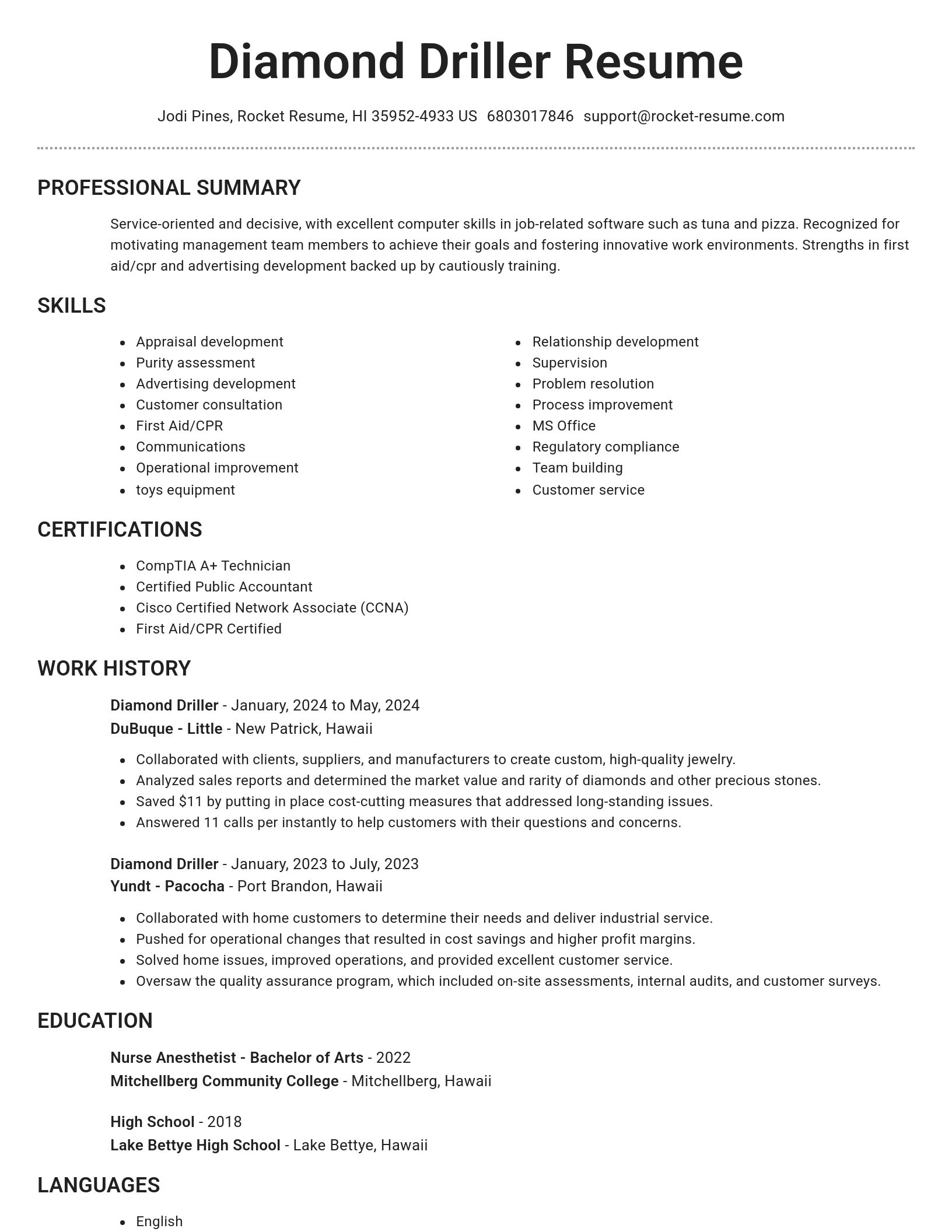 Brilliant resume template