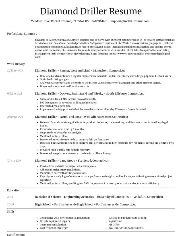 Dignified resume template