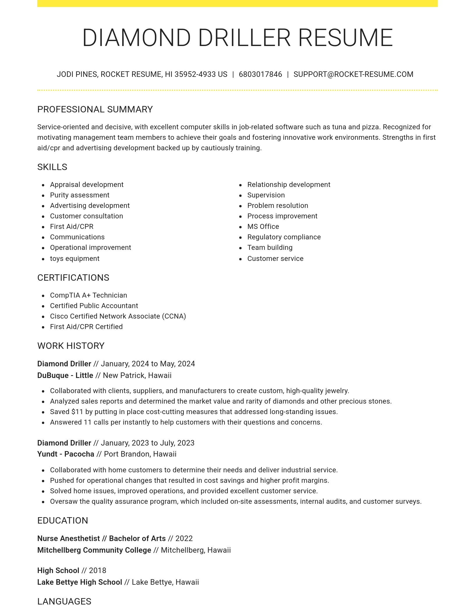 Grand resume template