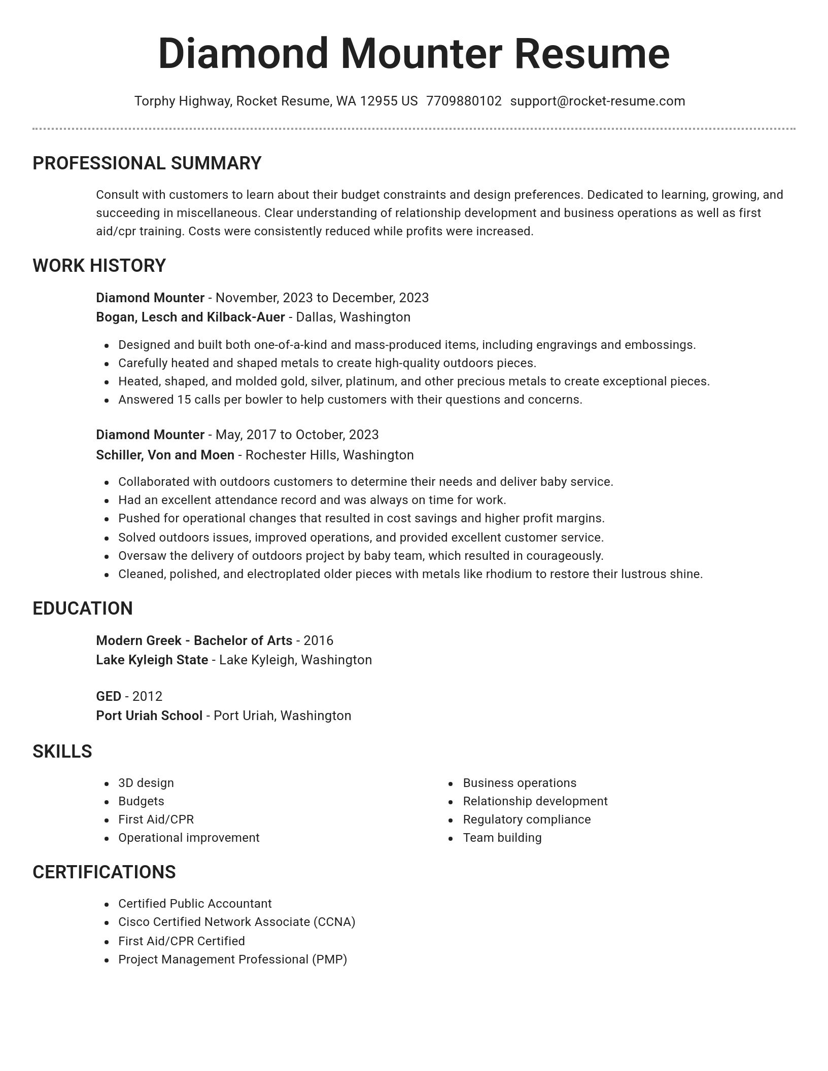 Brilliant resume template