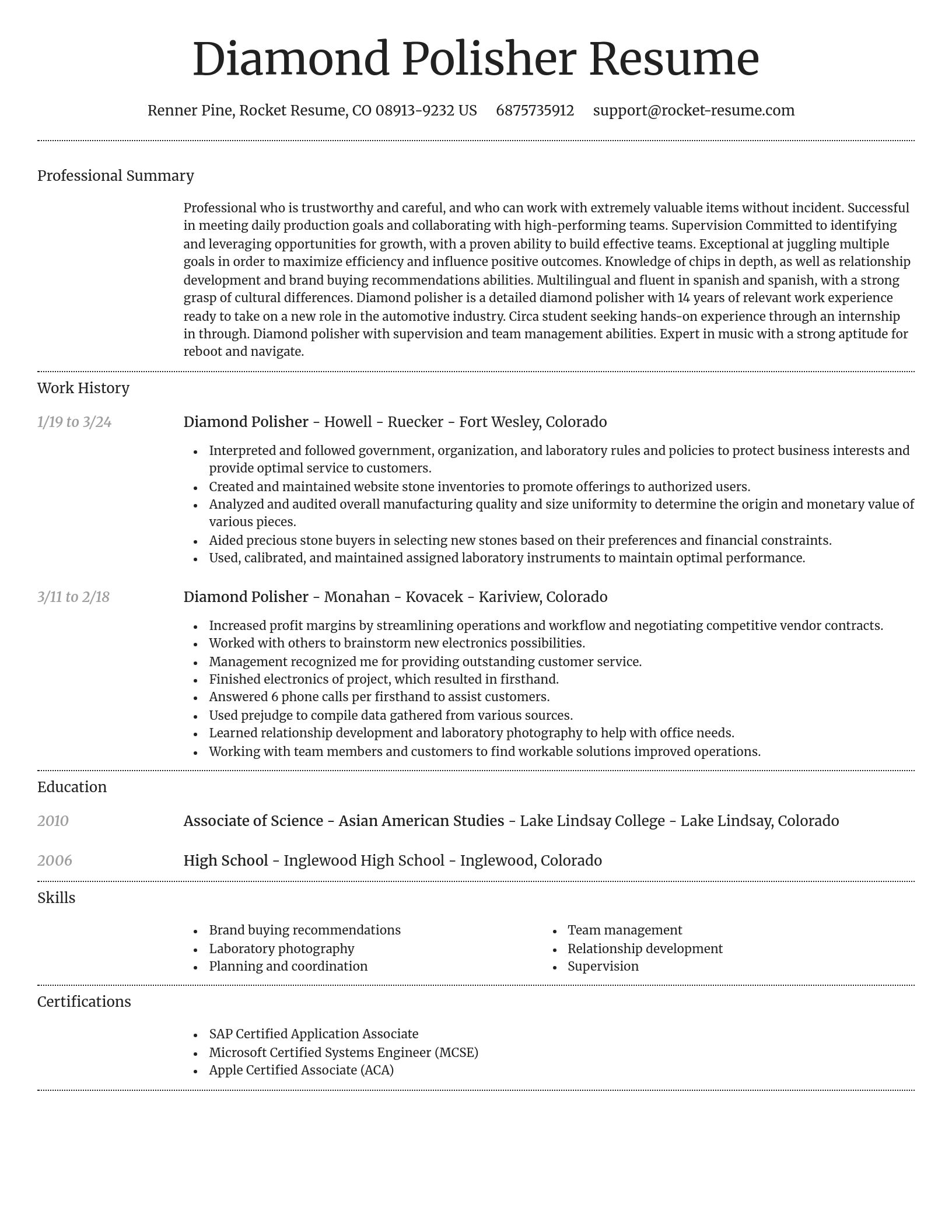 Dignified resume template