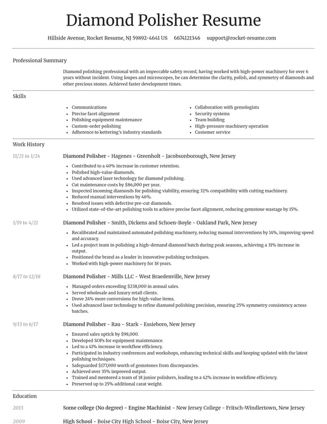 Dignified resume template