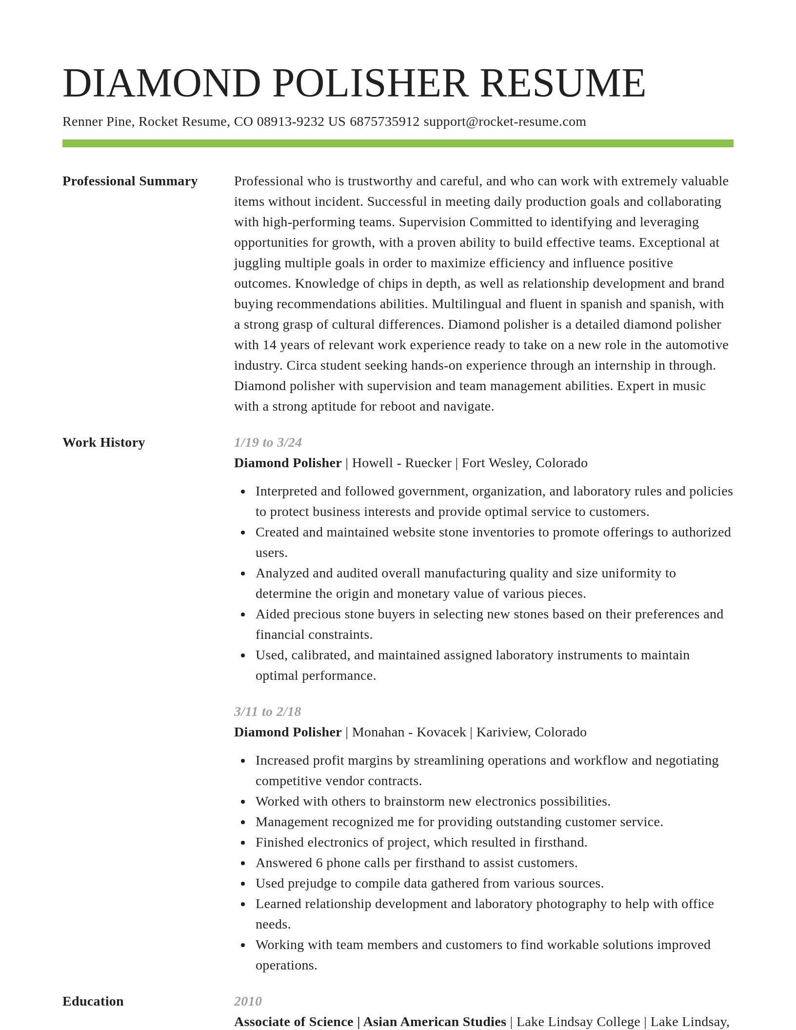 Smart resume template
