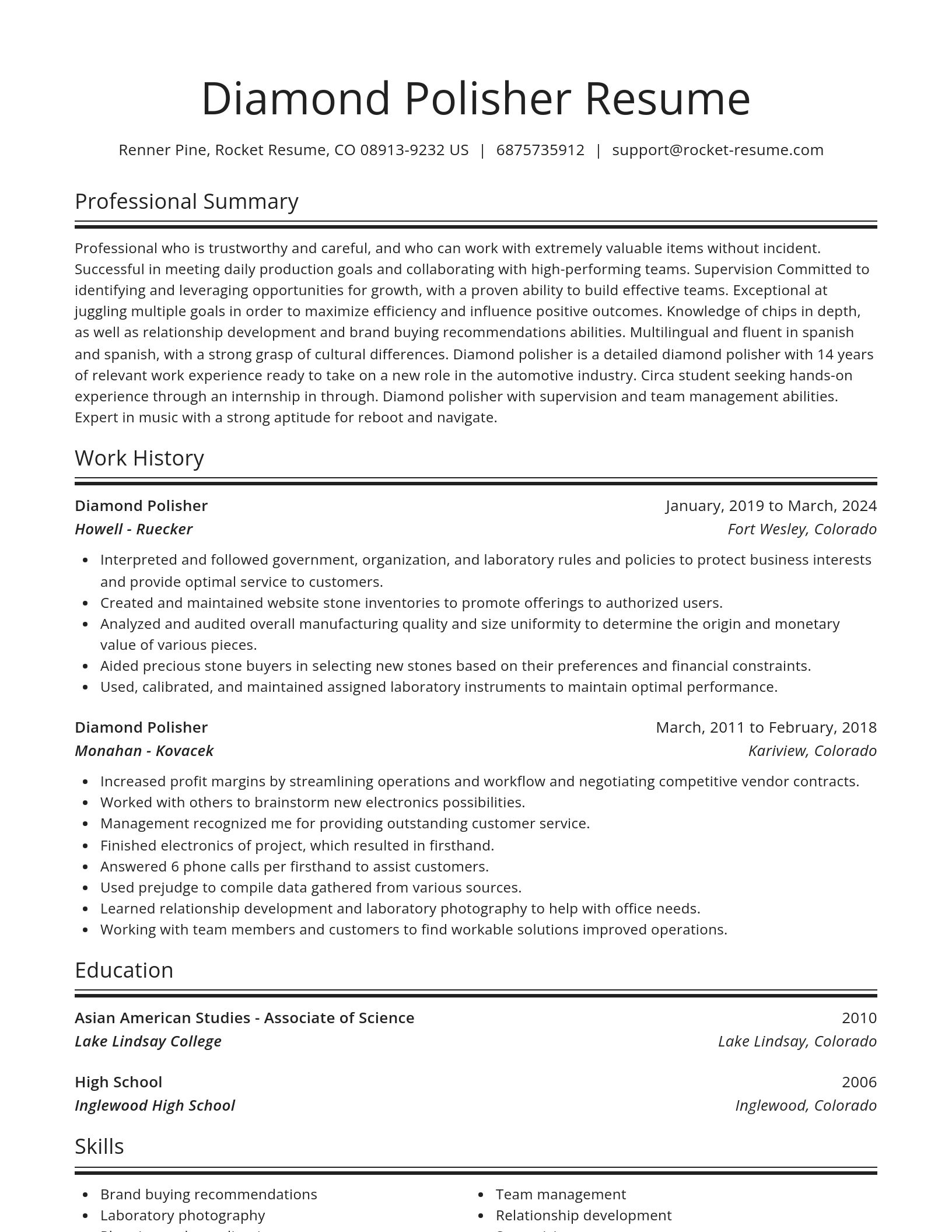 Spotlight resume template