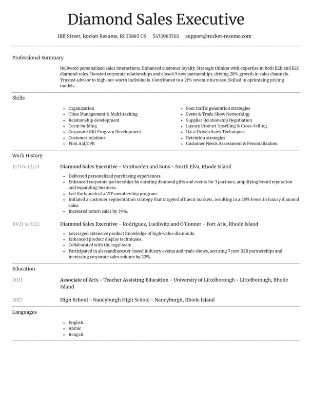 Dignified resume template
