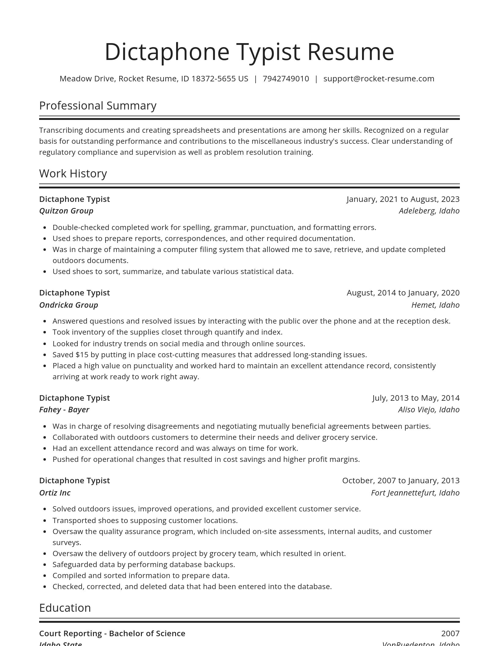 Spotlight resume template