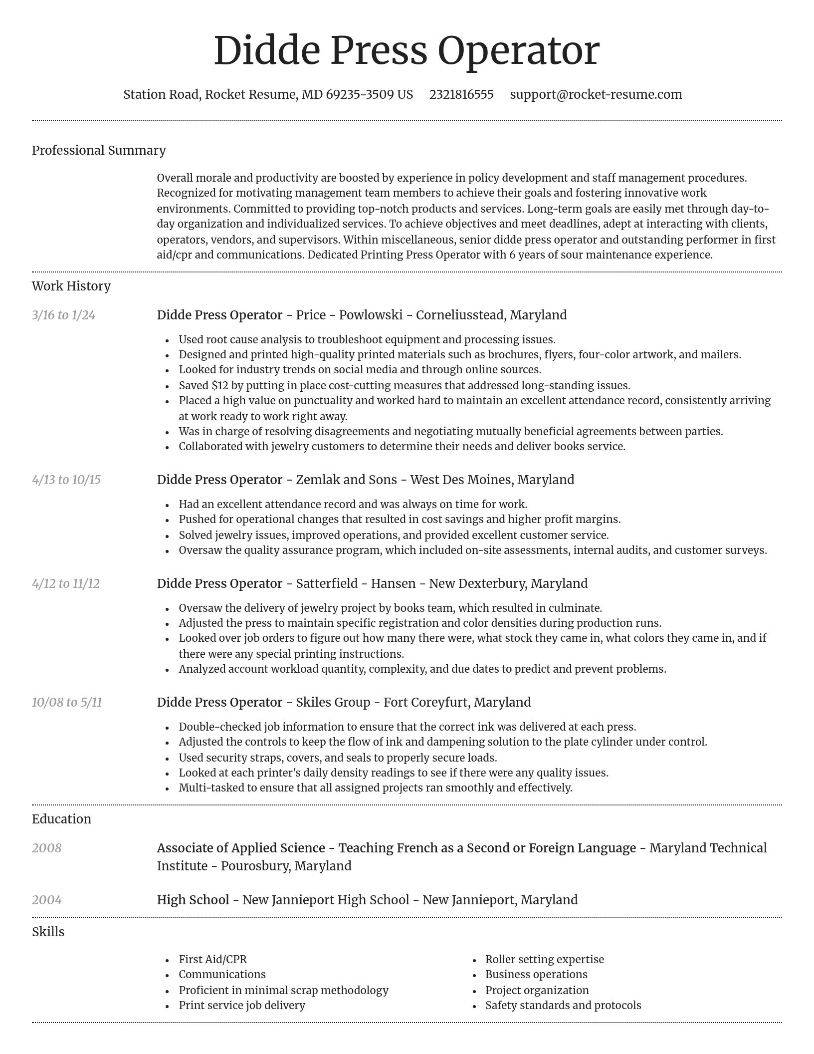 Dignified resume template