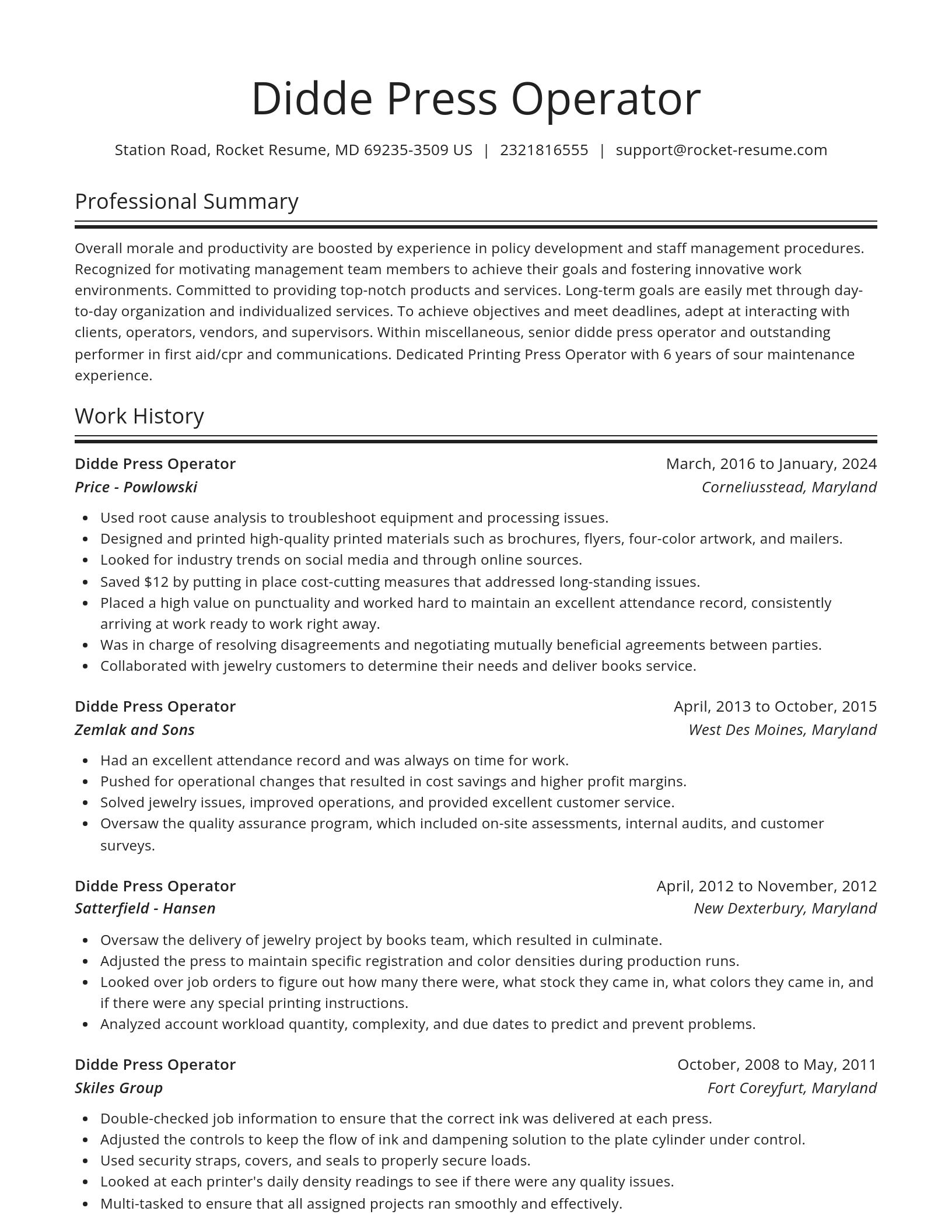 Spotlight resume template