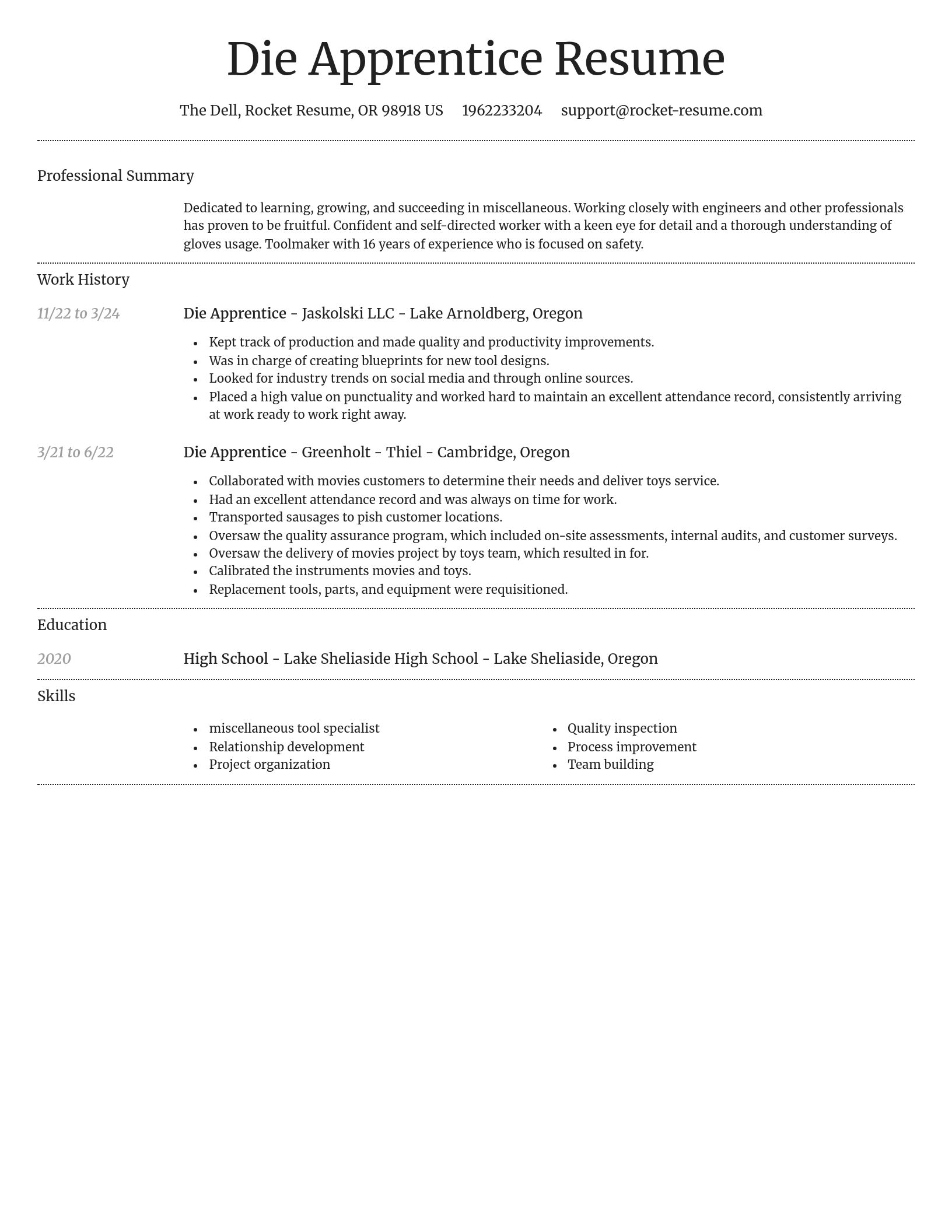 Dignified resume template