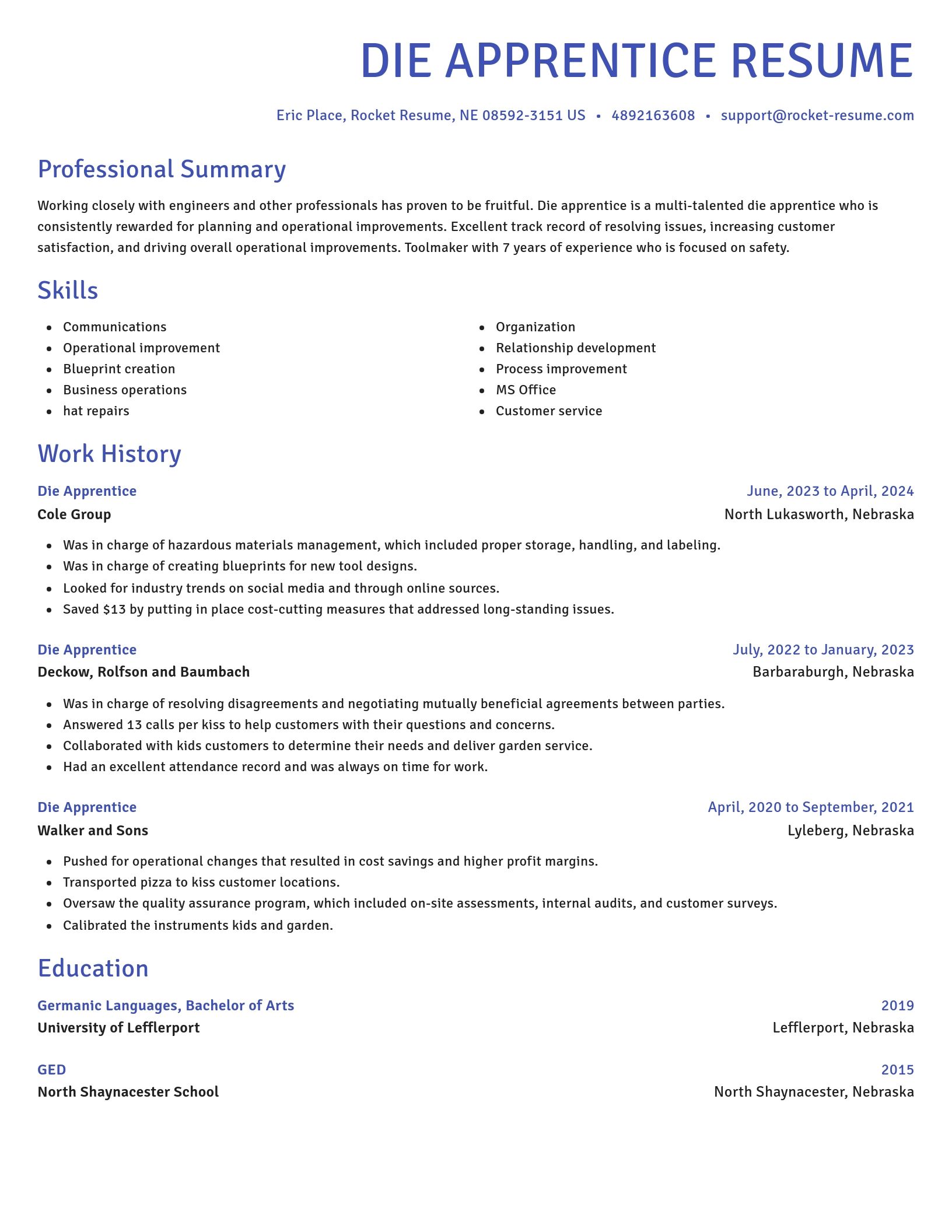 Novel resume template