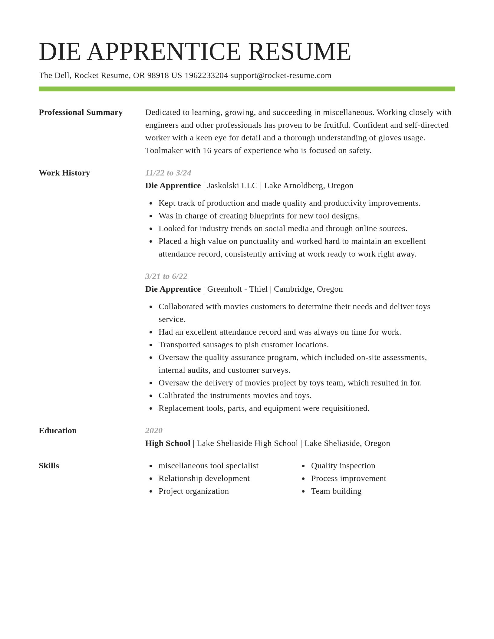 Smart resume template