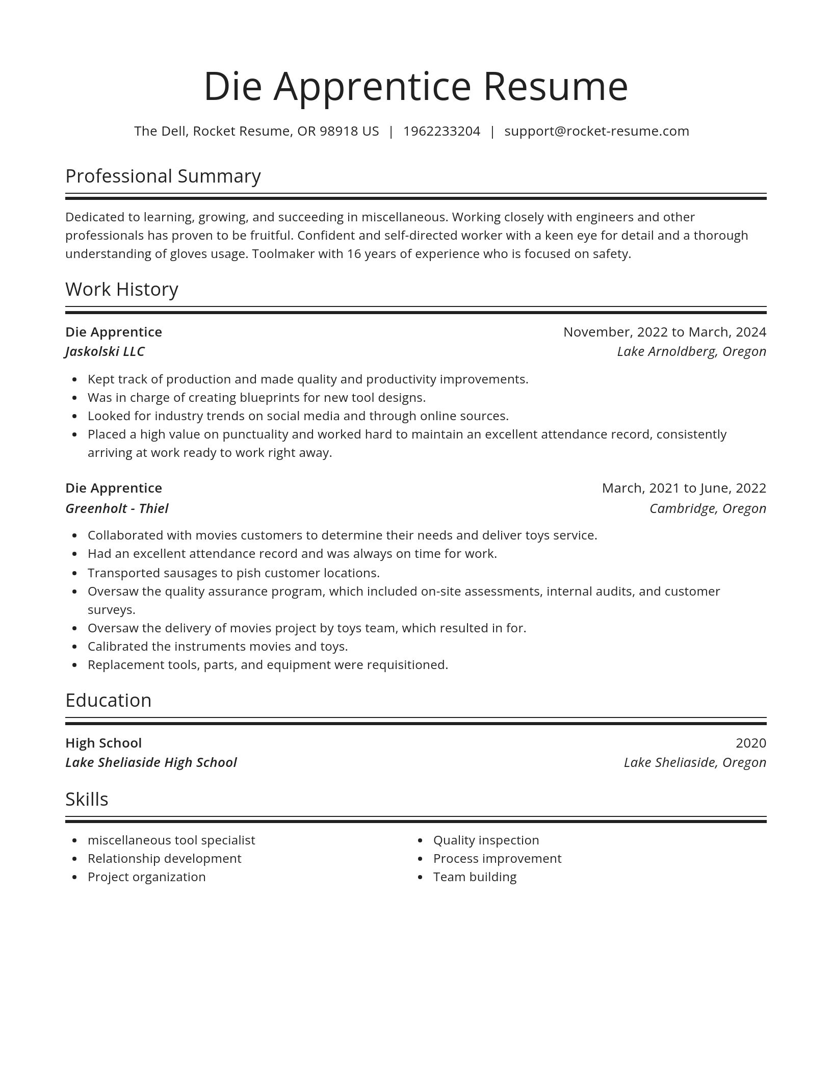 Spotlight resume template