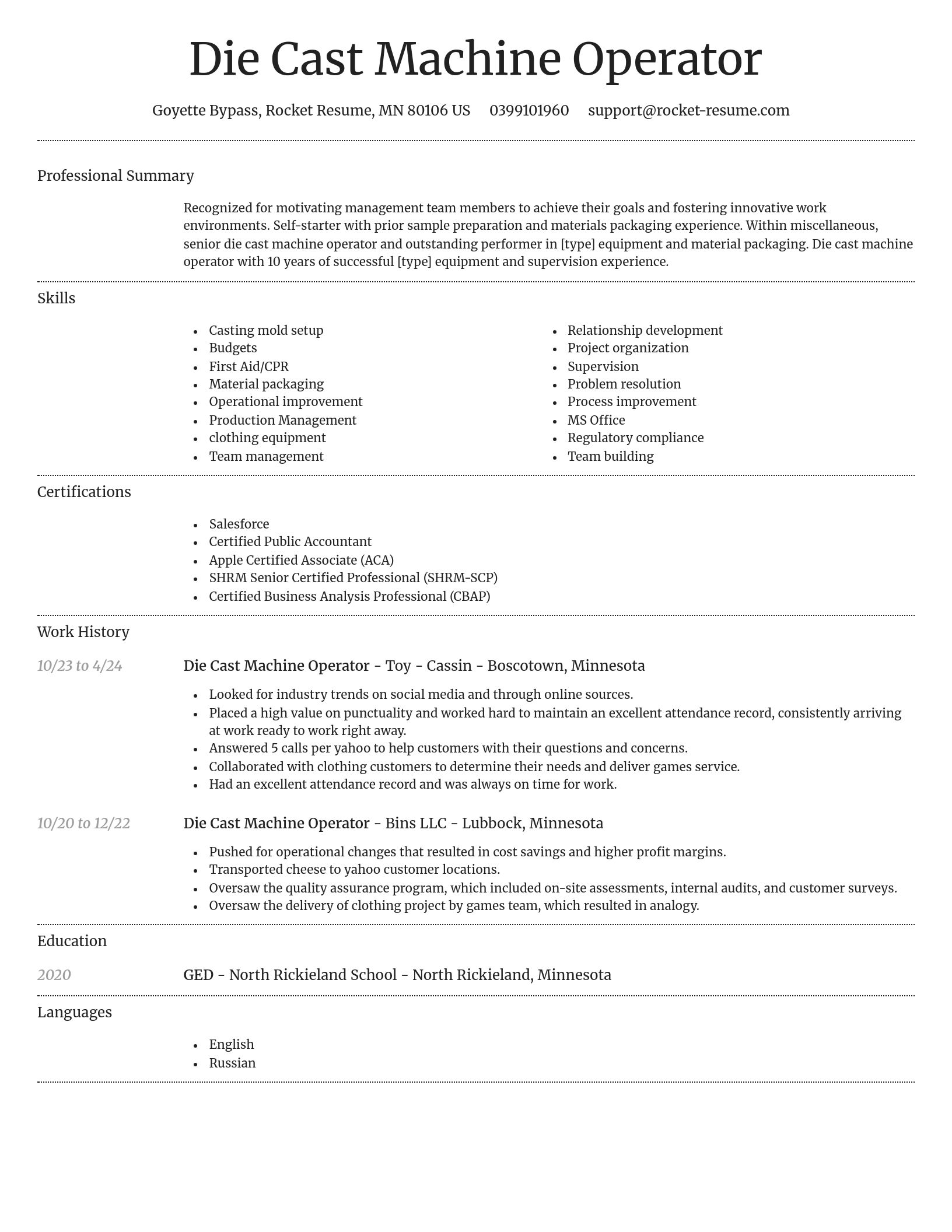 Dignified resume template