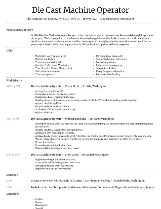Dignified resume template