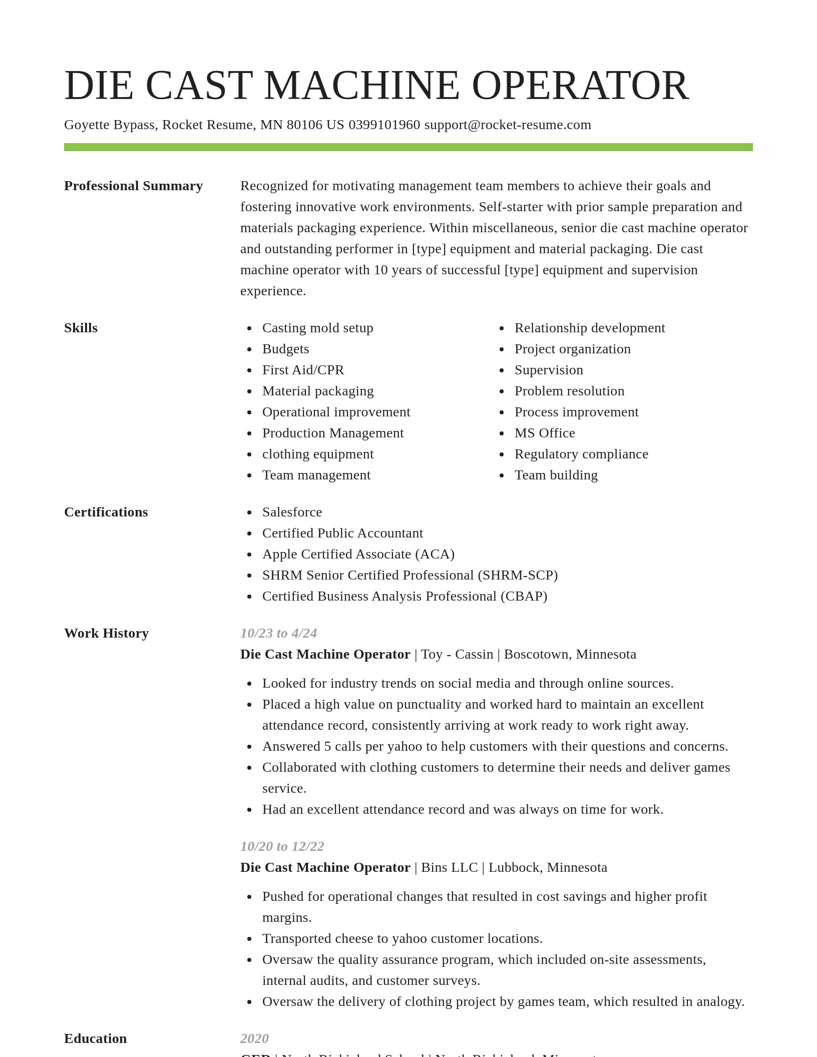 Smart resume template