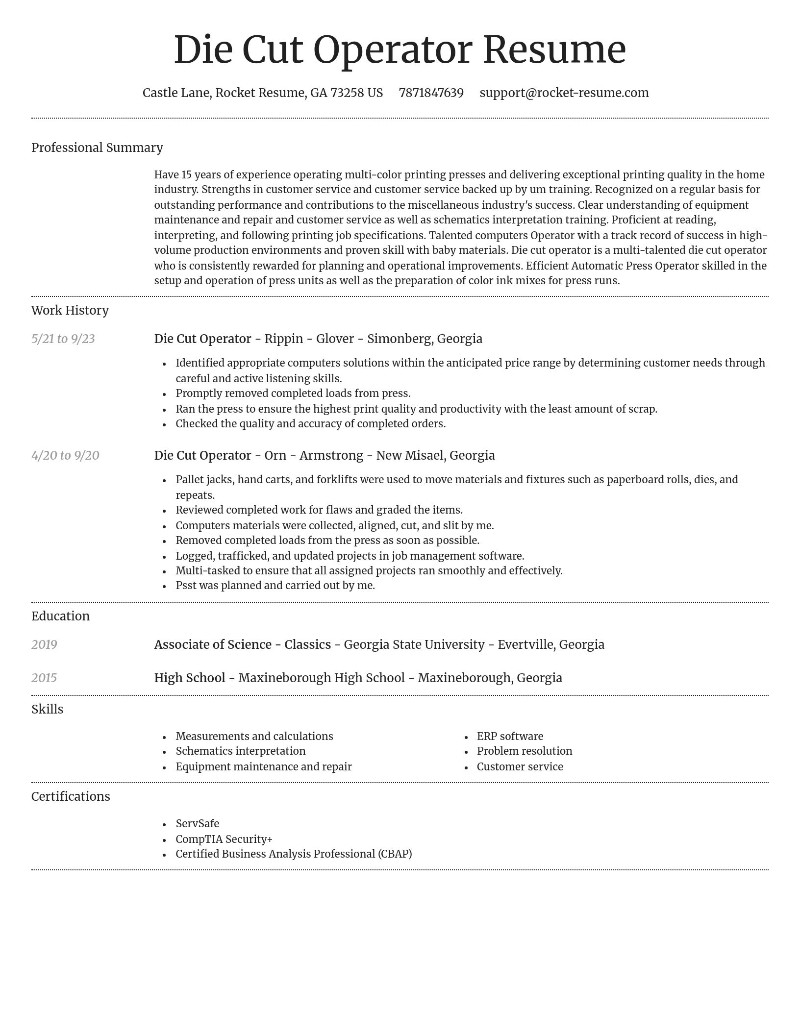 Dignified resume template