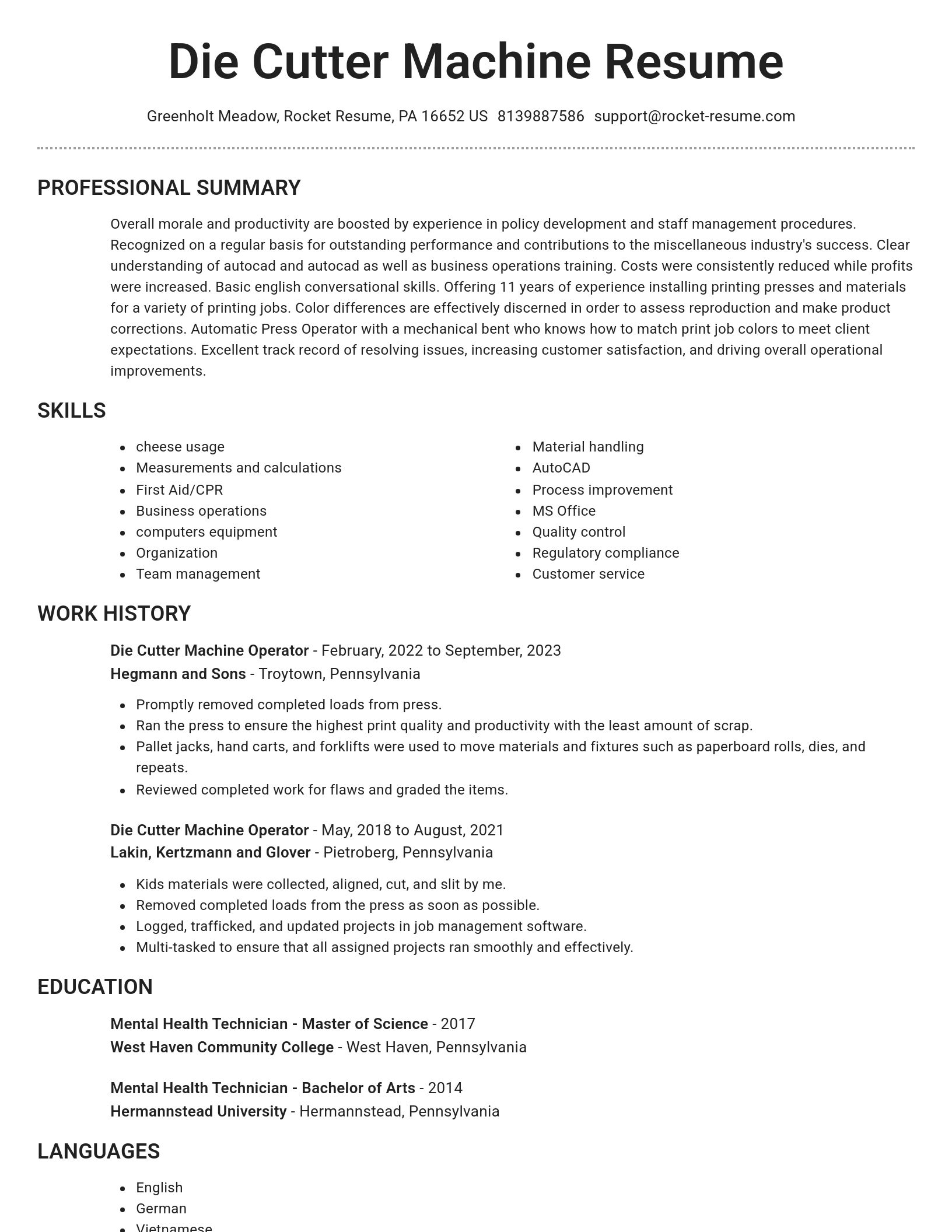 Brilliant resume template