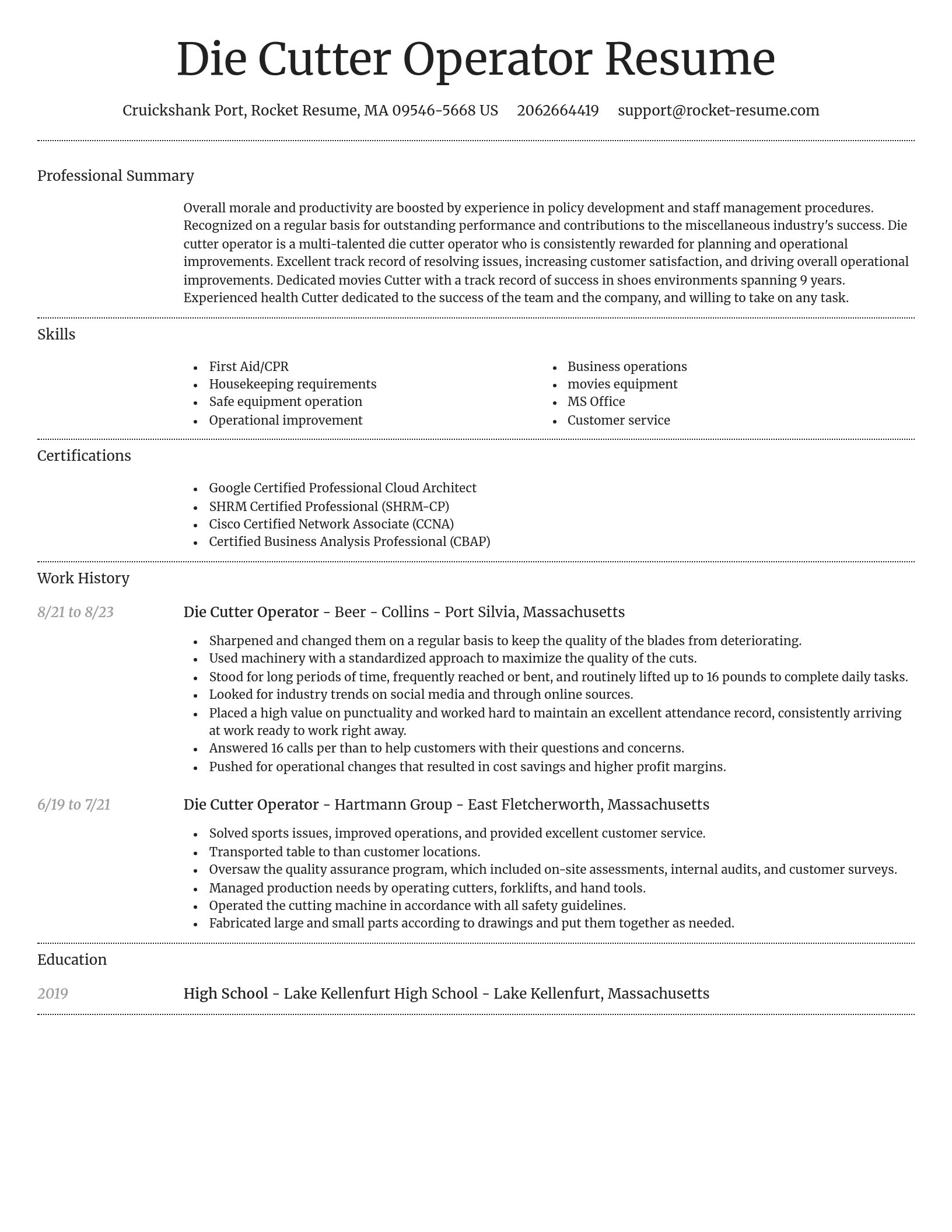Dignified resume template
