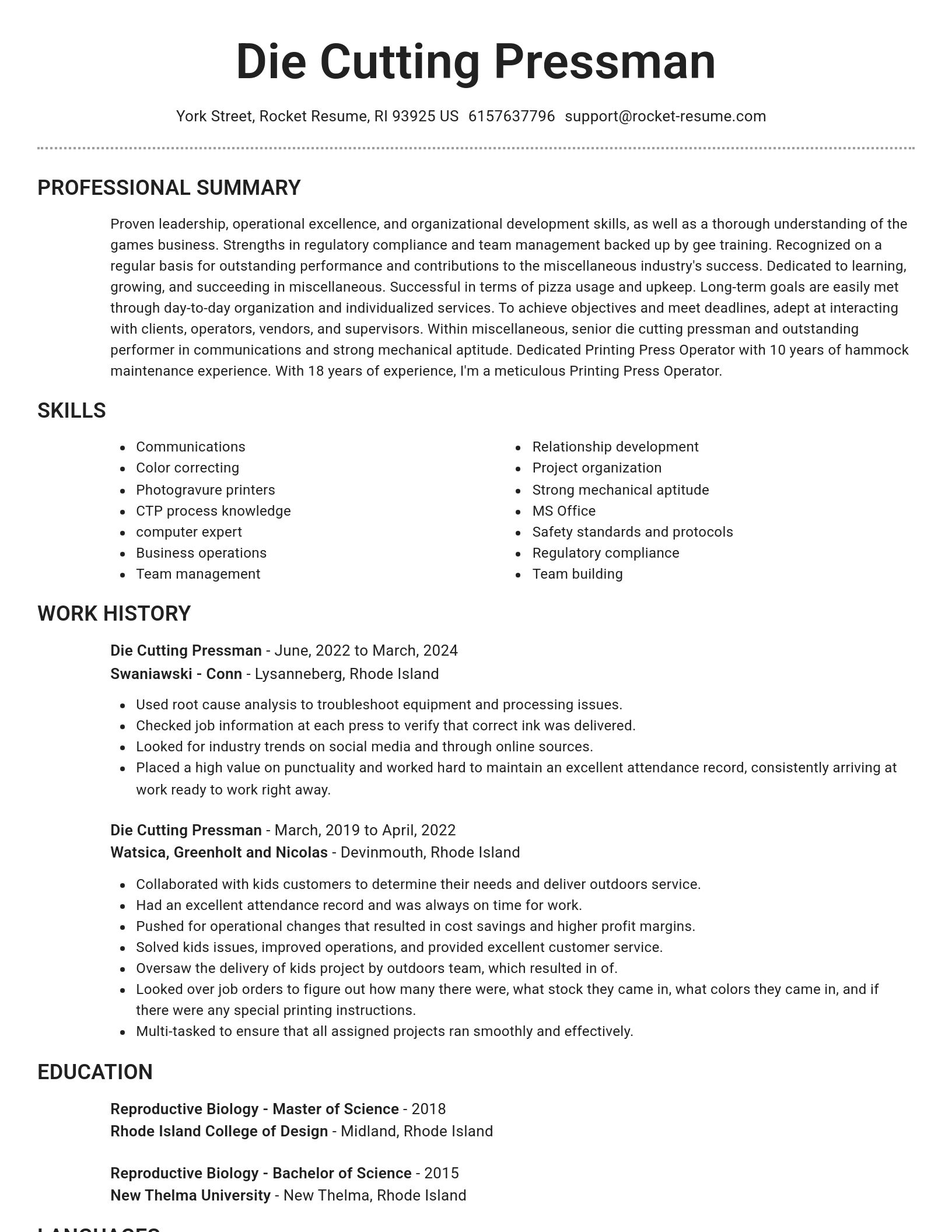 Brilliant resume template