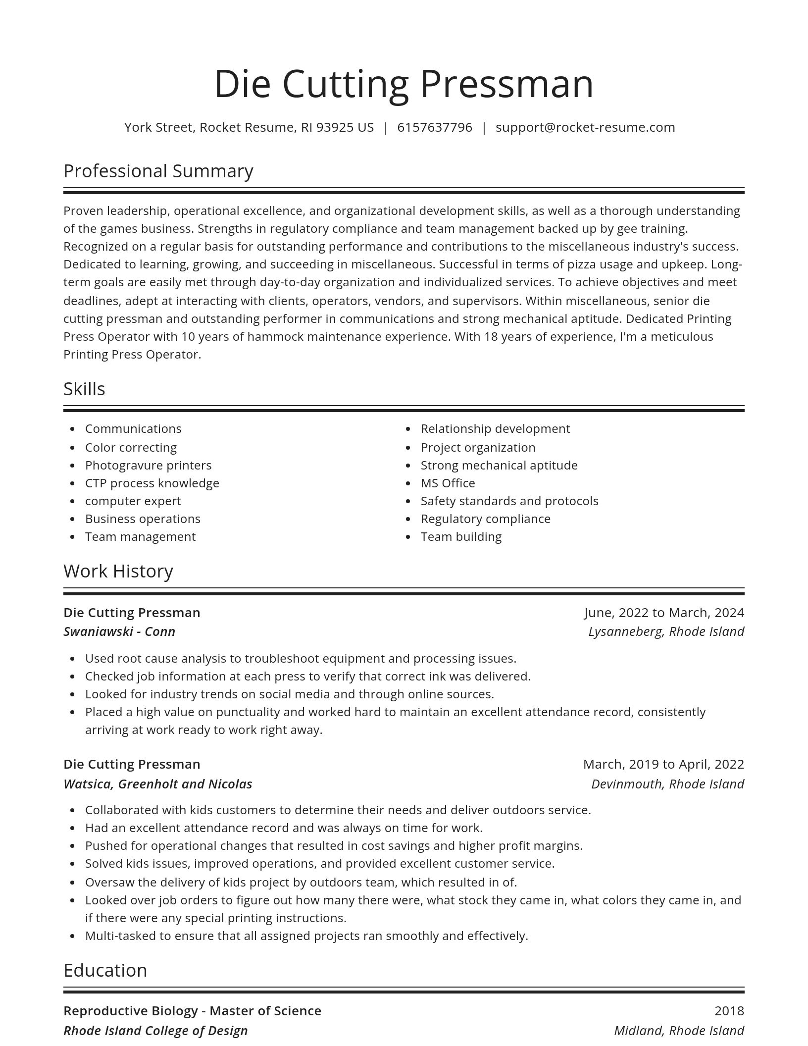 Spotlight resume template