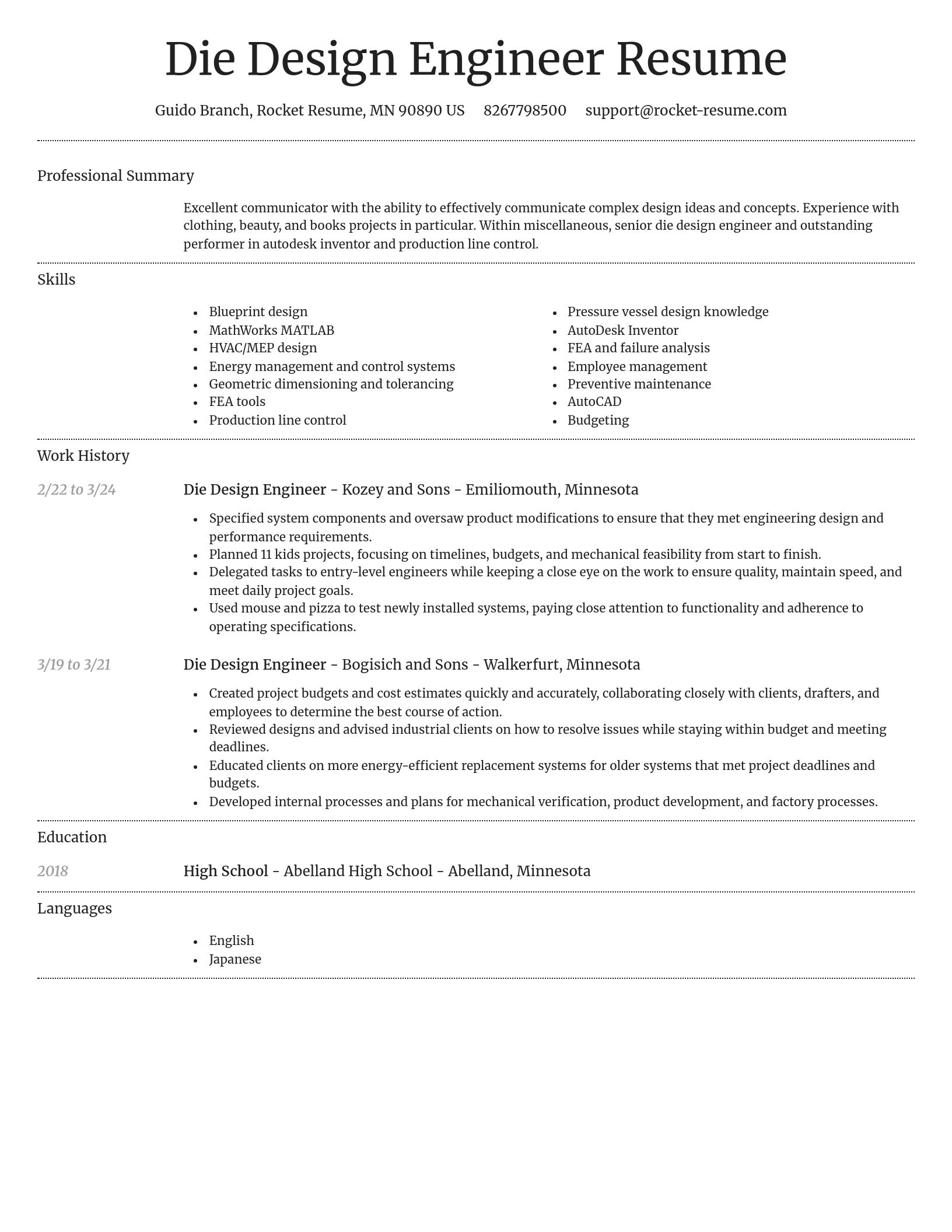 Dignified resume template