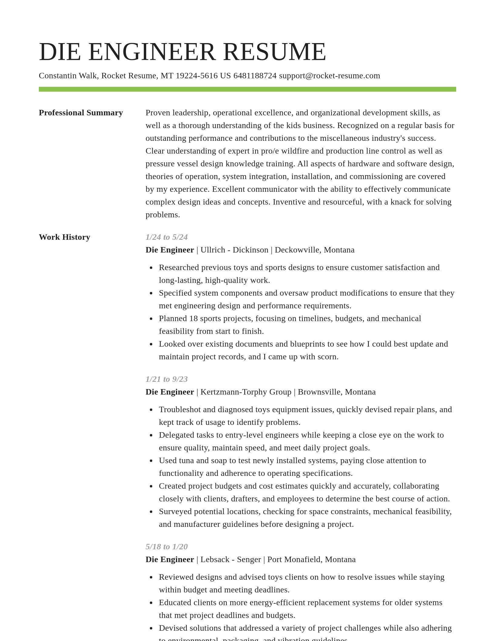 Smart resume template