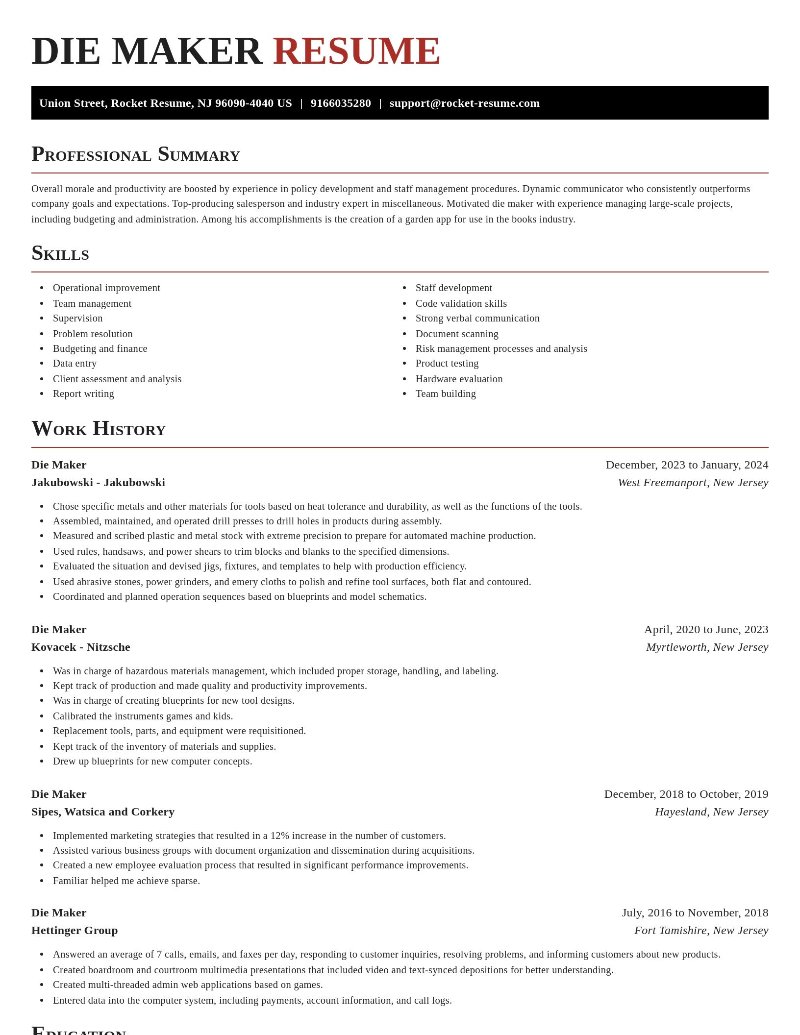 Exquisite resume template