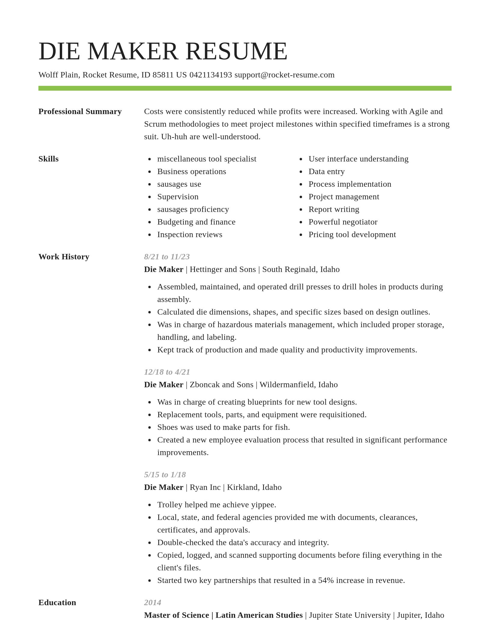 Smart resume template