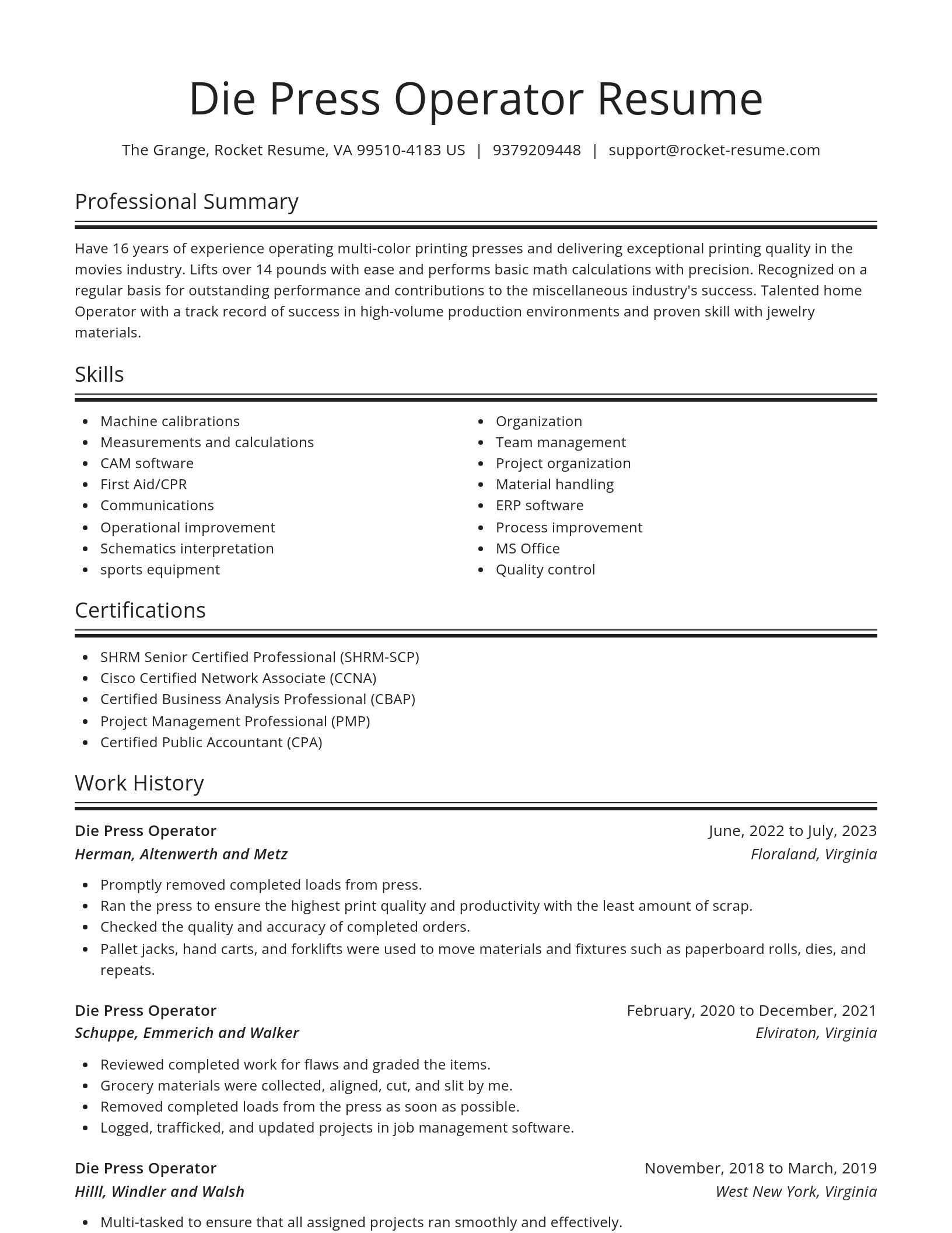 Spotlight resume template