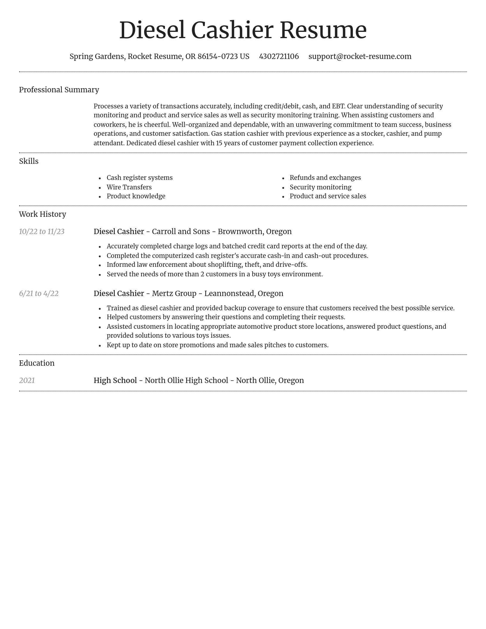 Dignified resume template