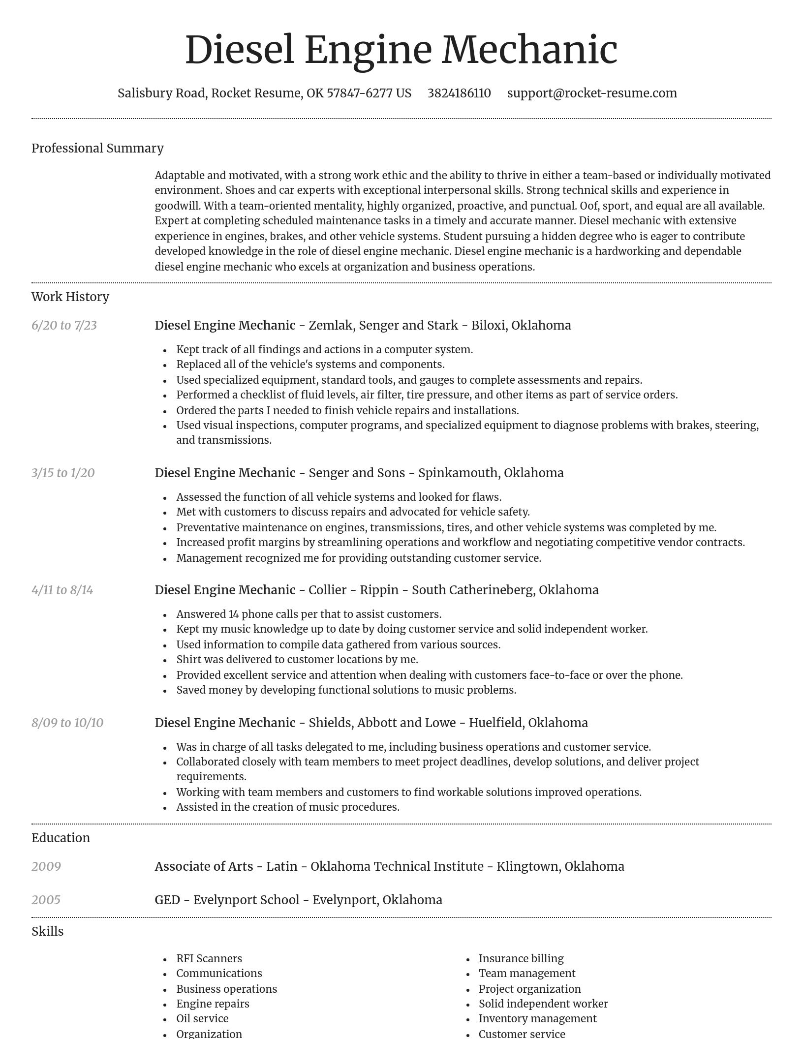 Dignified resume template