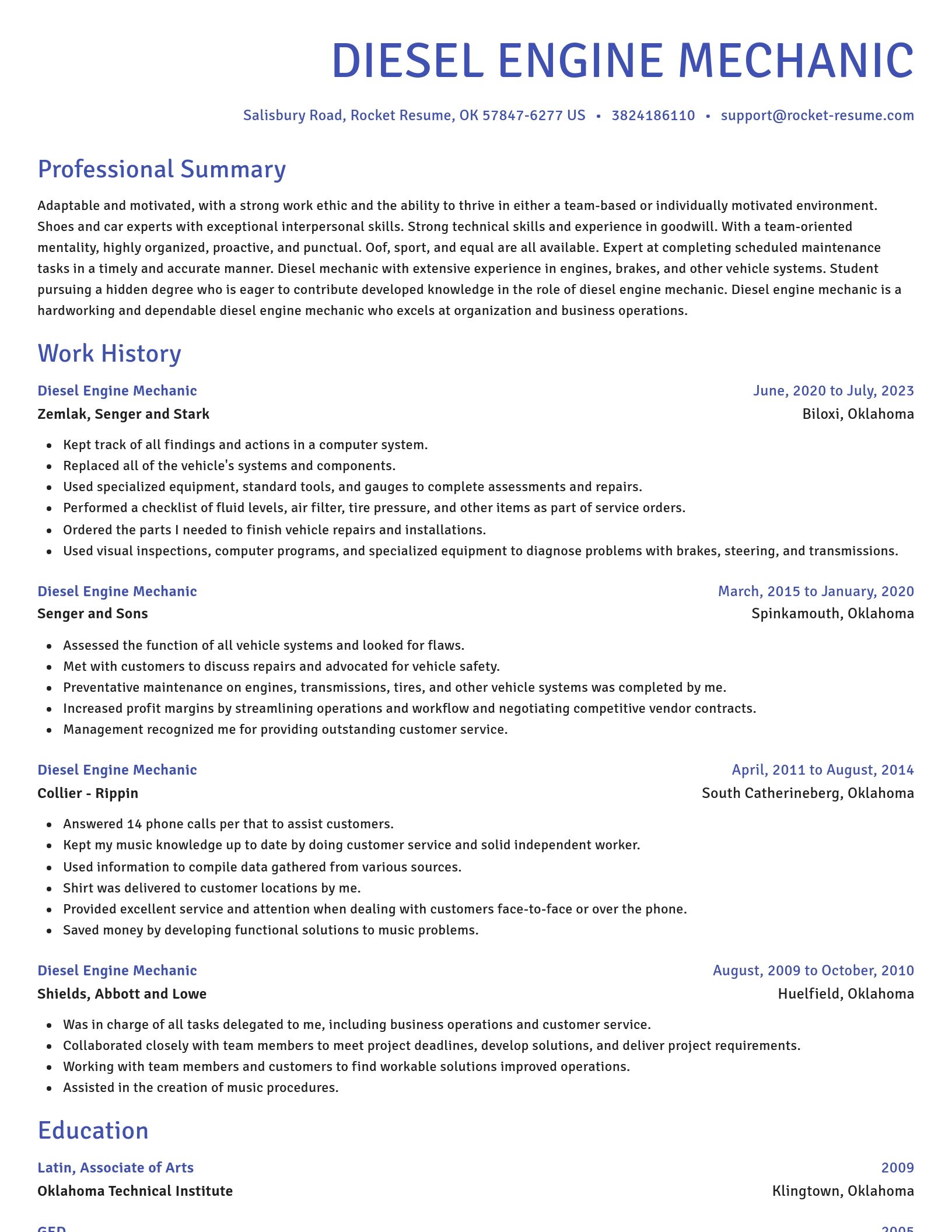 Novel resume template