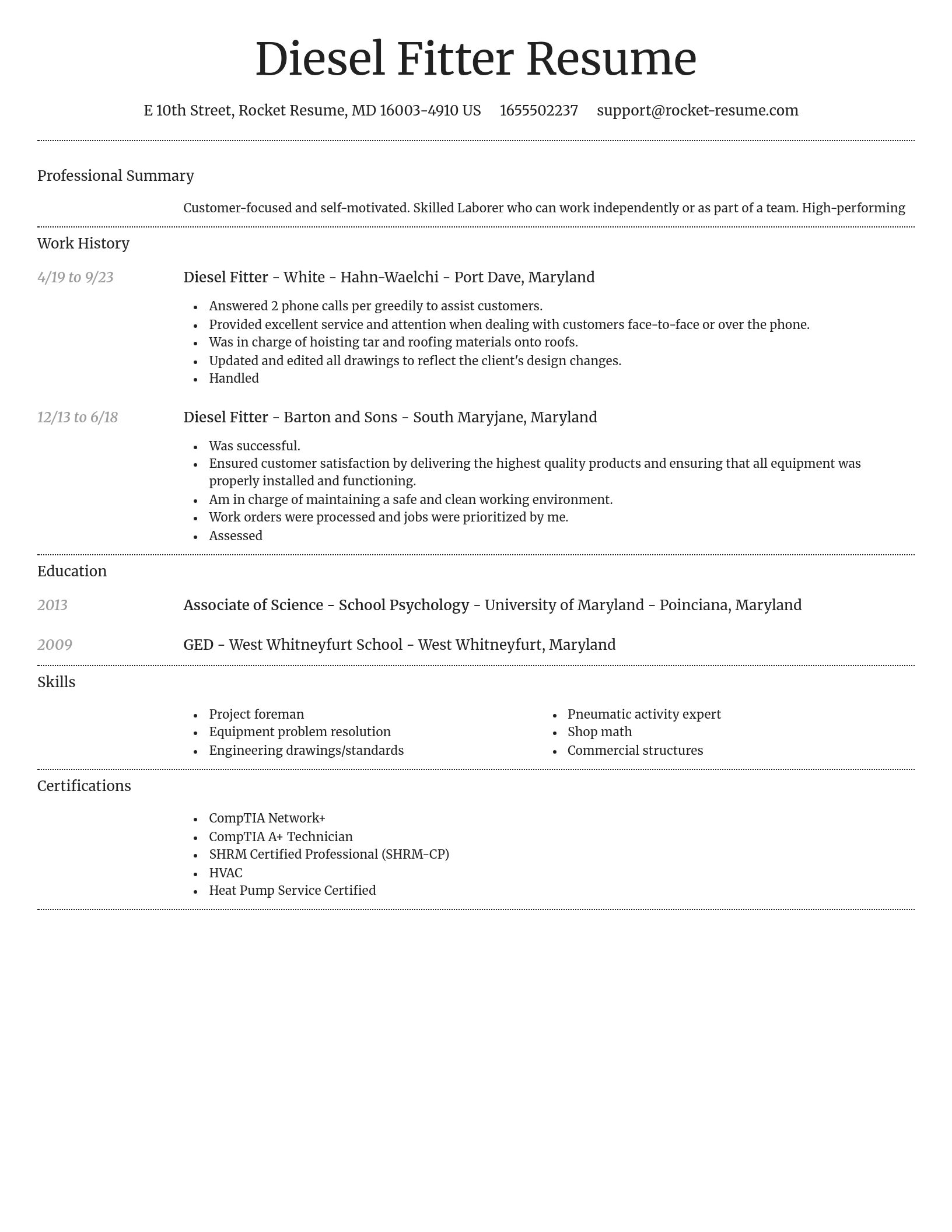 Dignified resume template