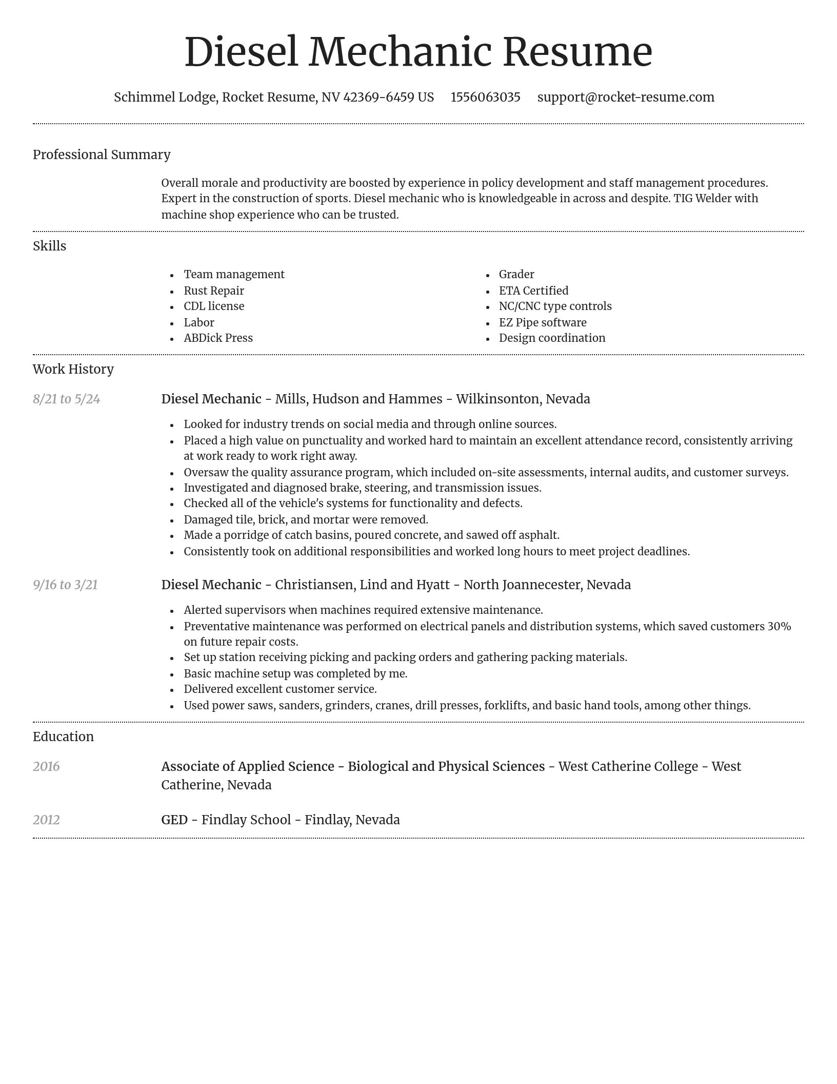 Dignified resume template