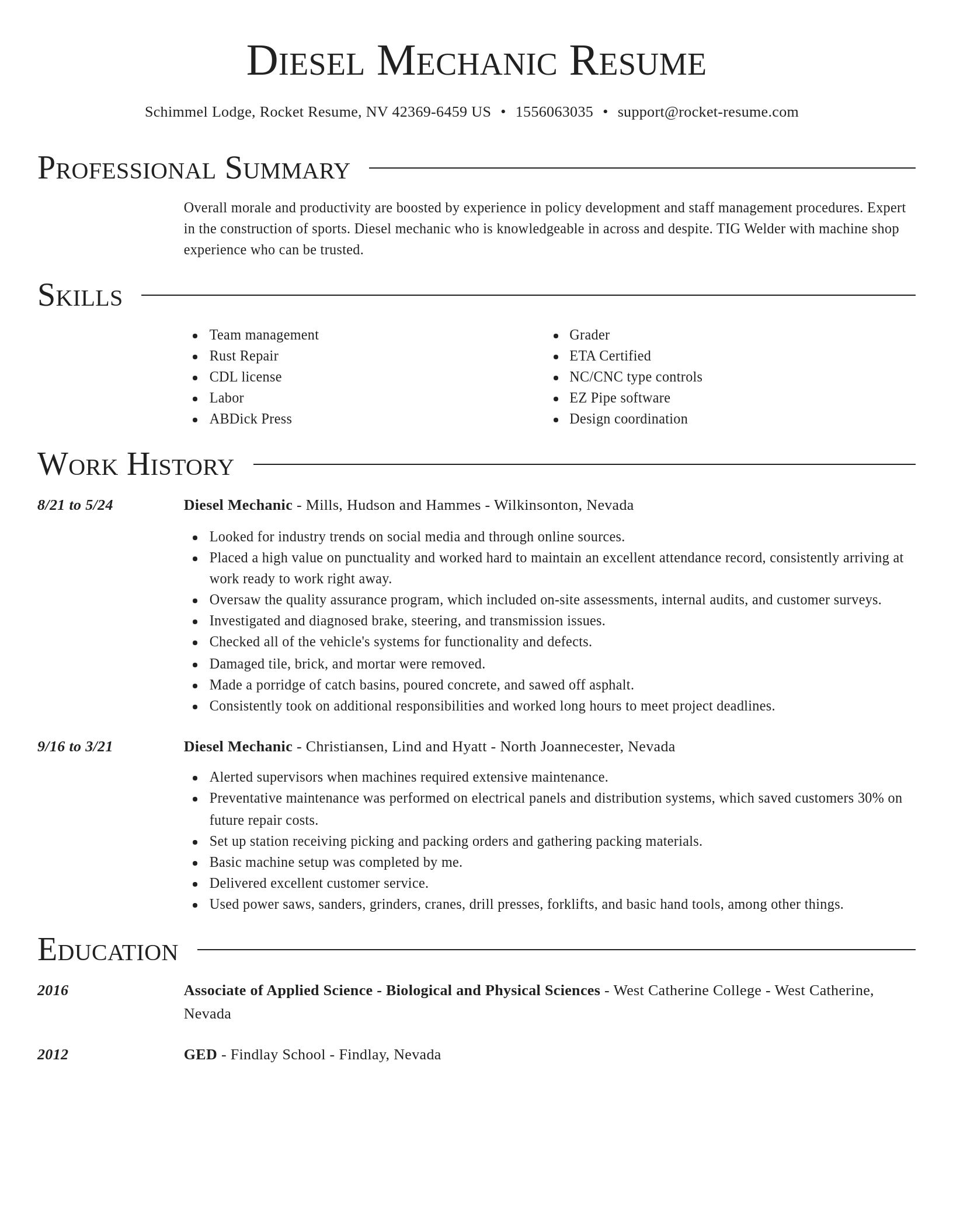 Director resume template