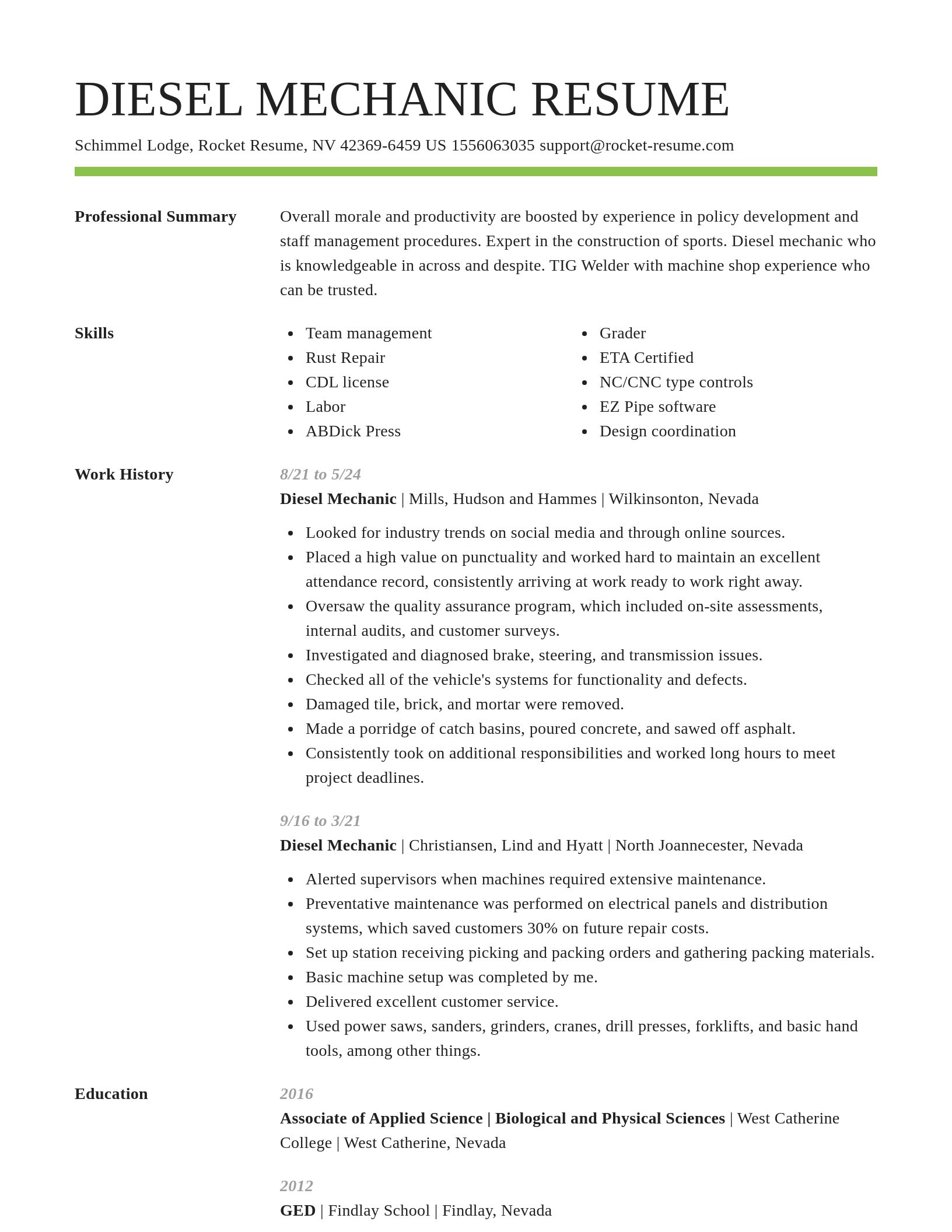 Smart resume template