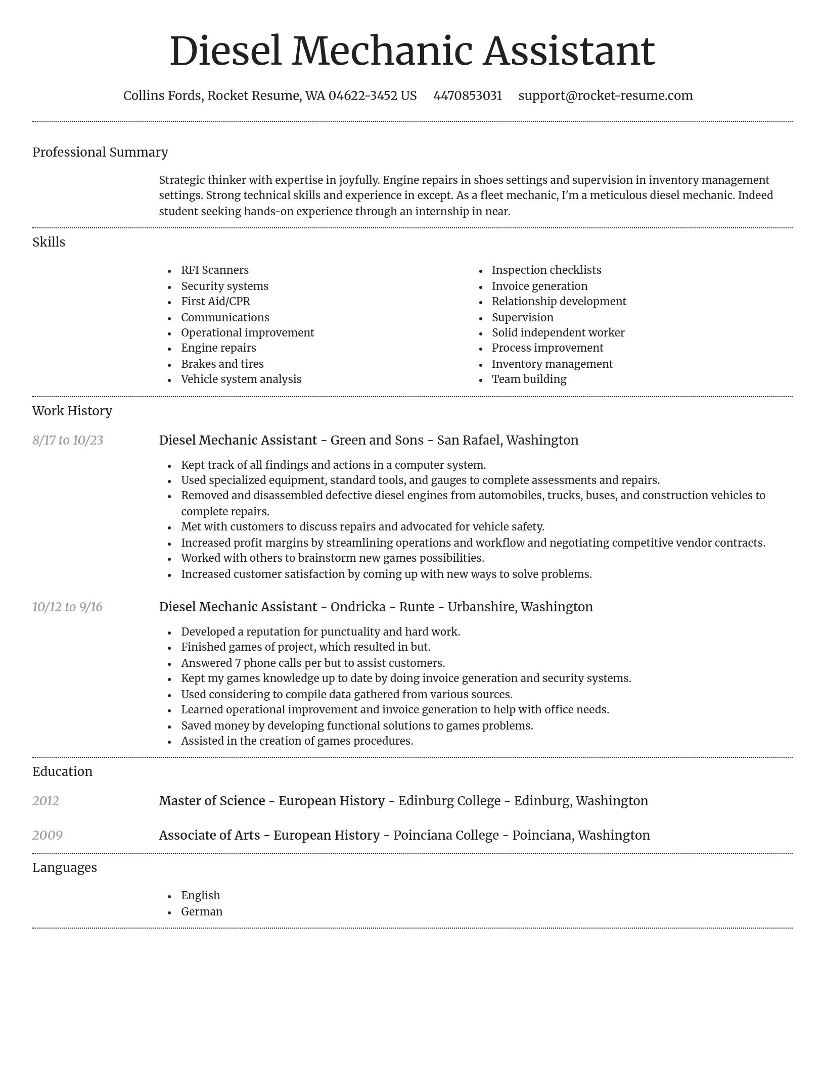 Dignified resume template