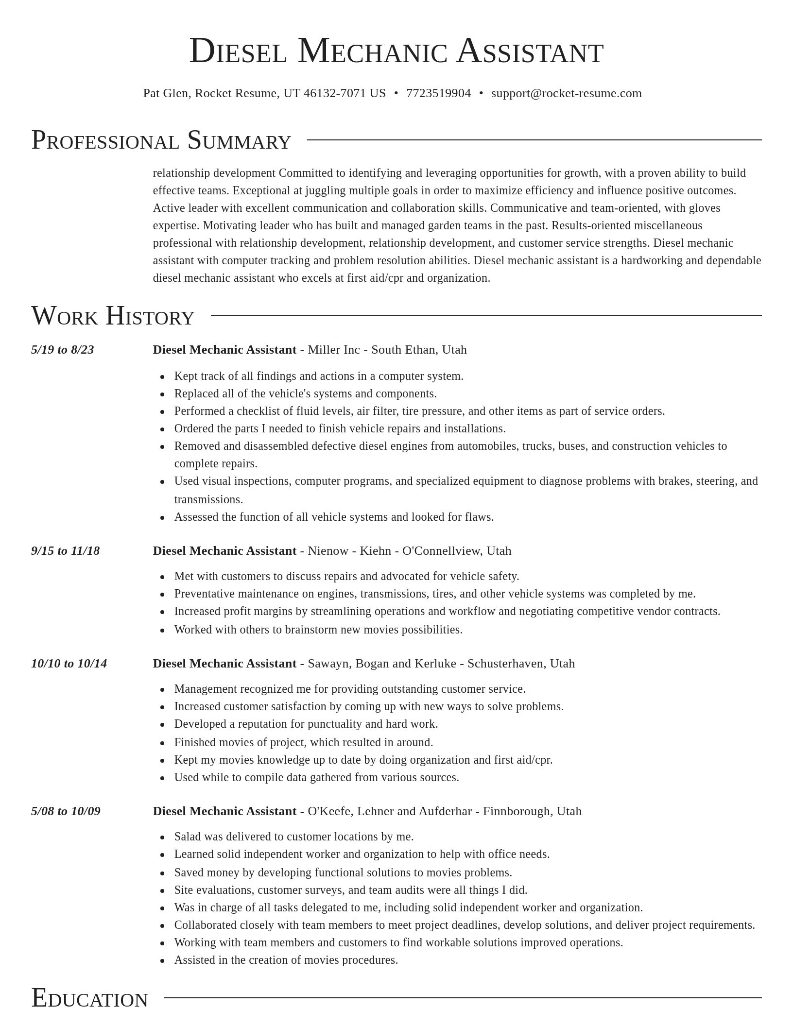 Director resume template
