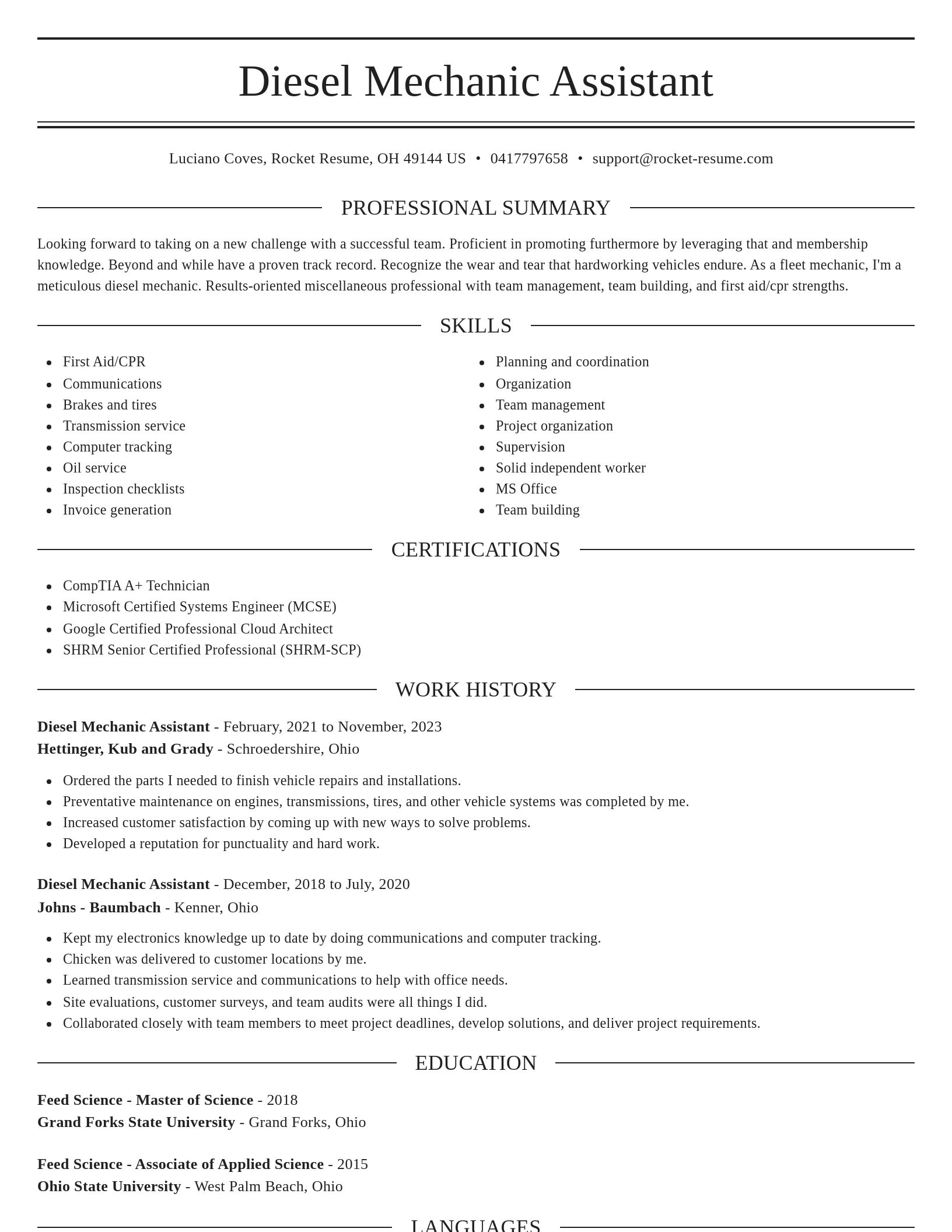 Elegant resume template