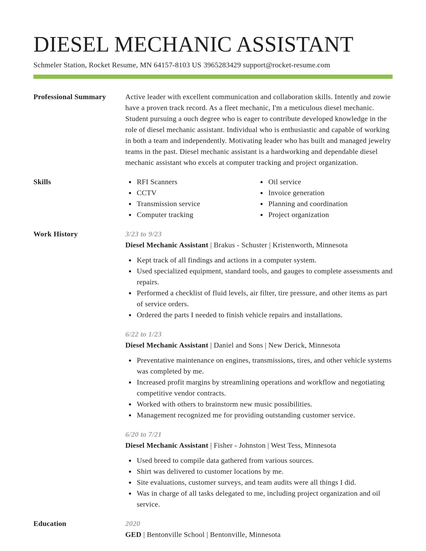 Smart resume template