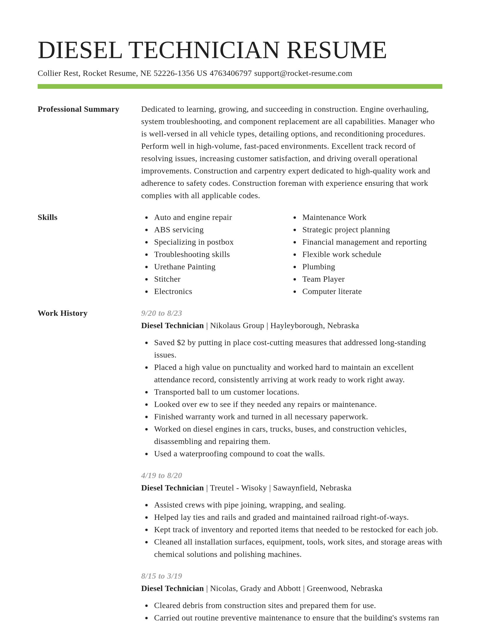 Smart resume template