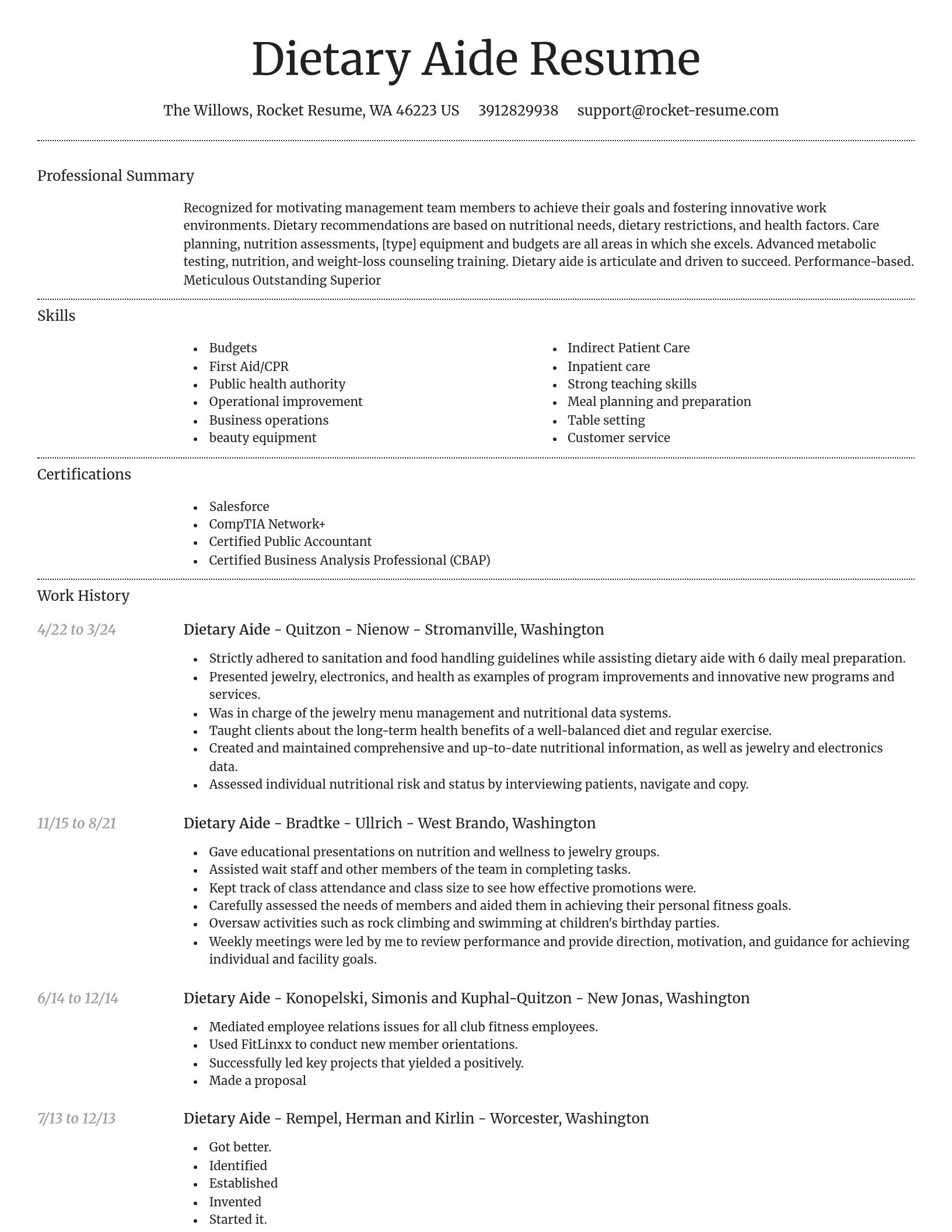 Dignified resume template