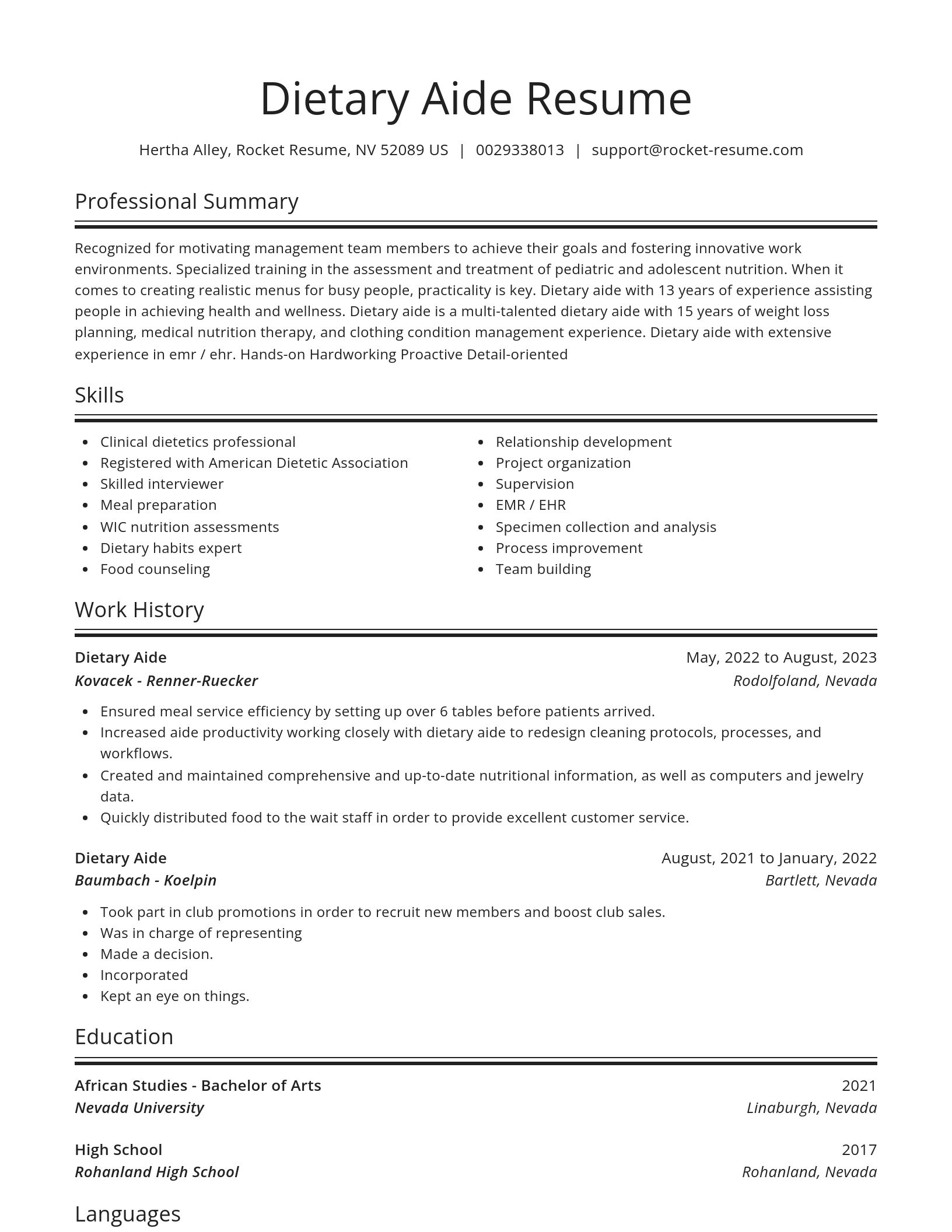 Spotlight resume template